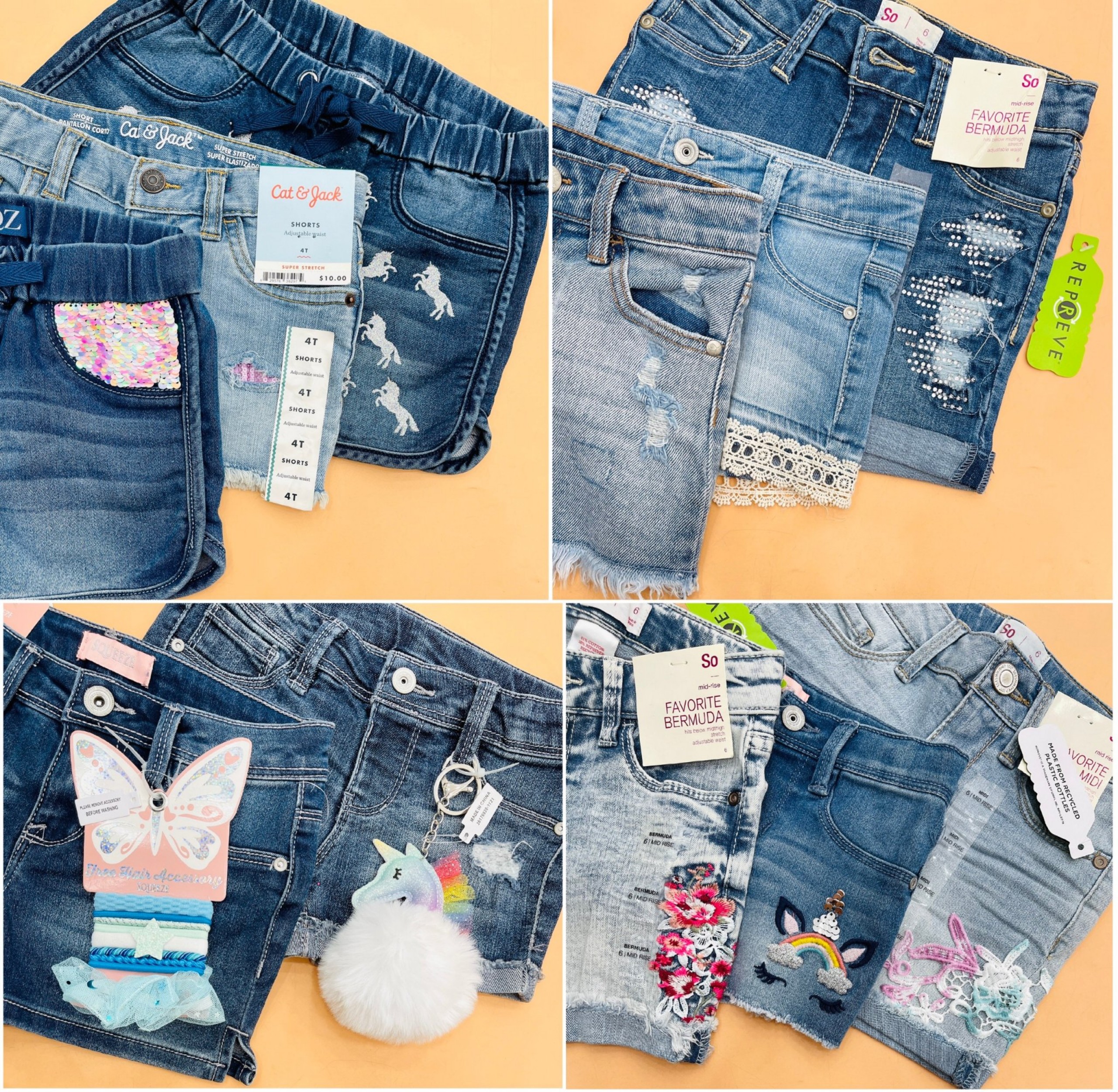 Quần short jean wax kiểu bé gái nhiều hiệu , size 12M - 14/16T. TQXK dư xịn4