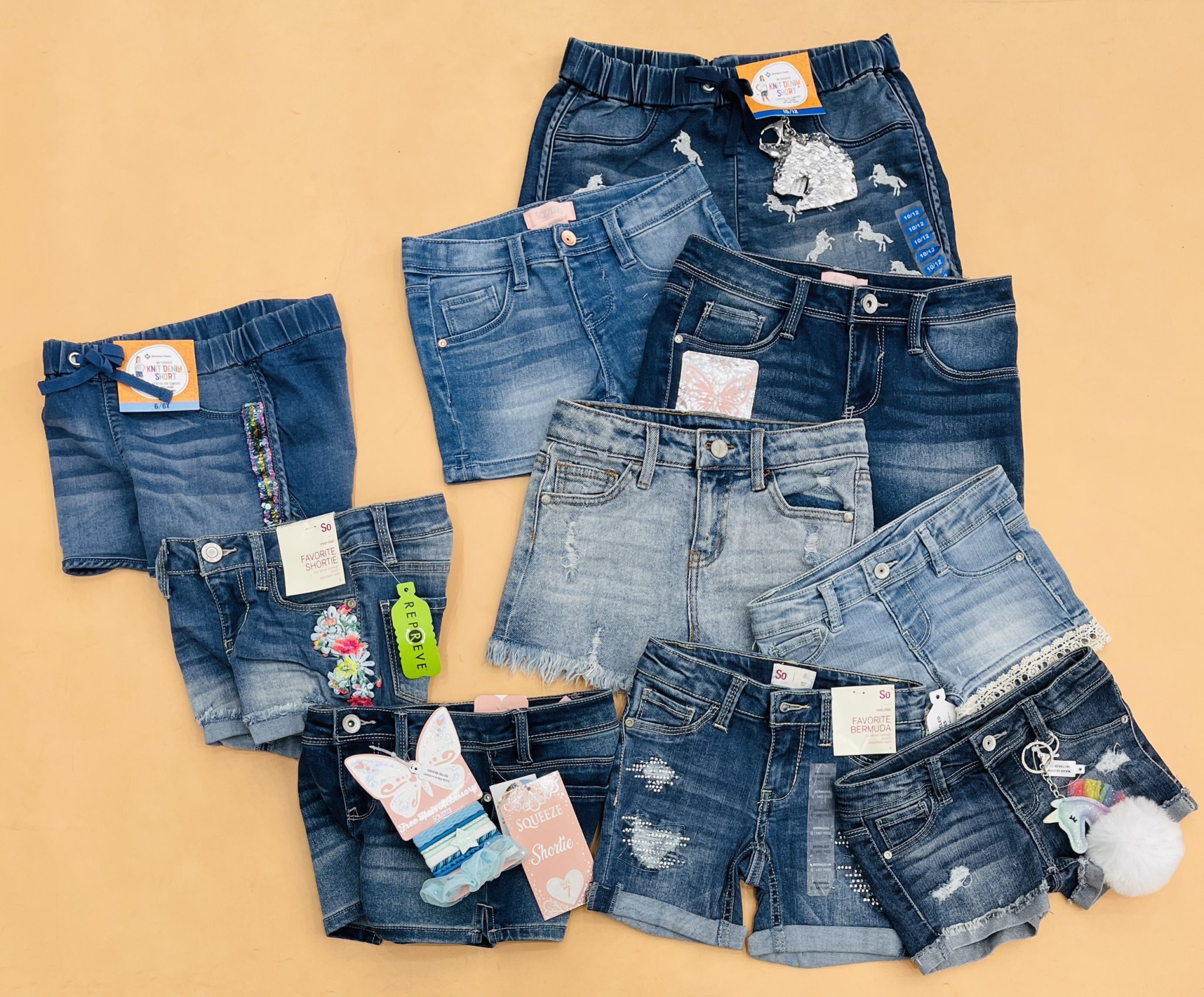 Quần short jean wax kiểu bé gái nhiều hiệu , size 12M - 14/16T. TQXK dư xịn5