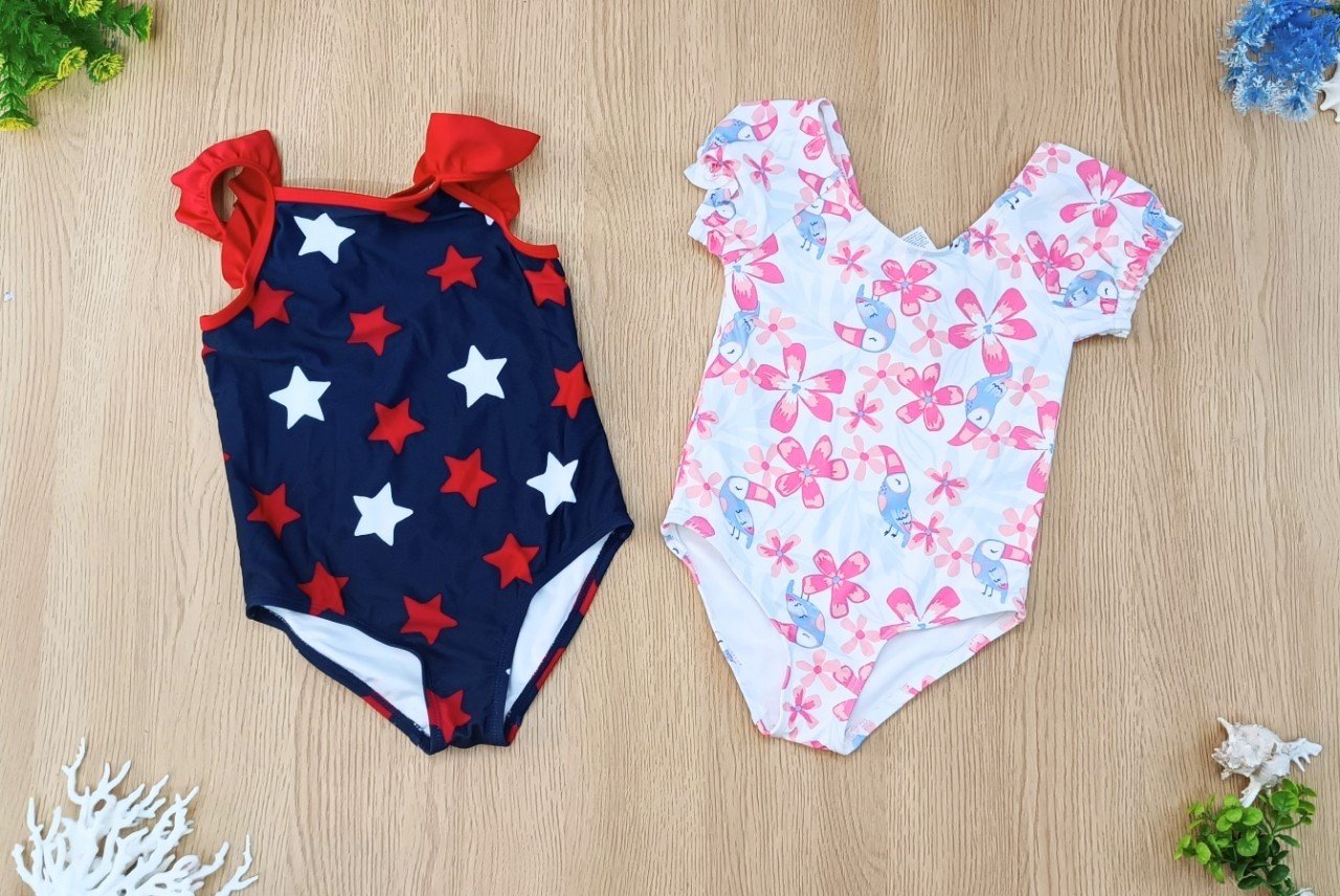 Set 2 bộ bơi Carter, Osh, Gym bé gái size 6m - 12y VN xuất xịn6