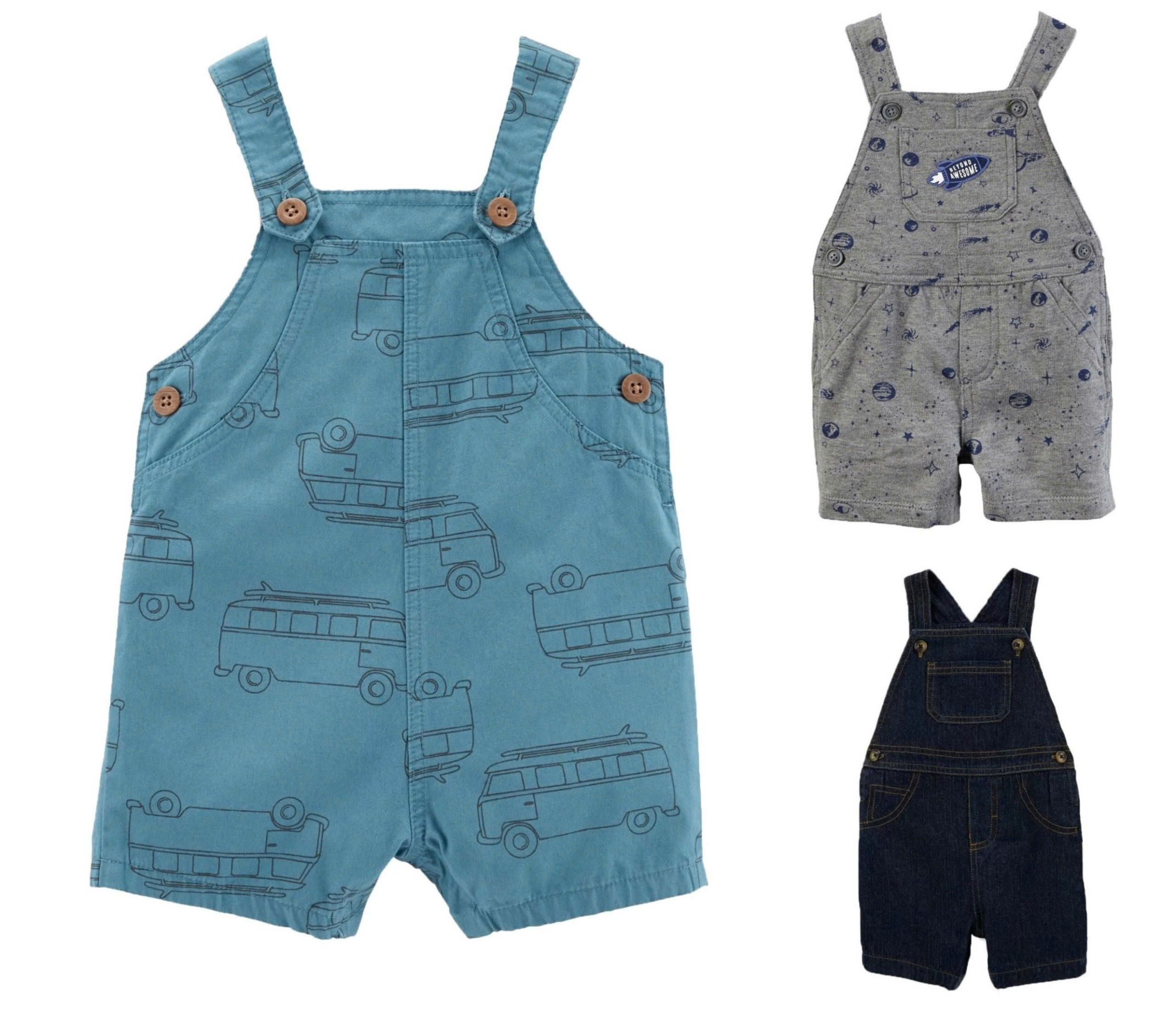 Quần yếm đùi bé trai Carter , size 3M - 24M. Cambodia xuất xịn13