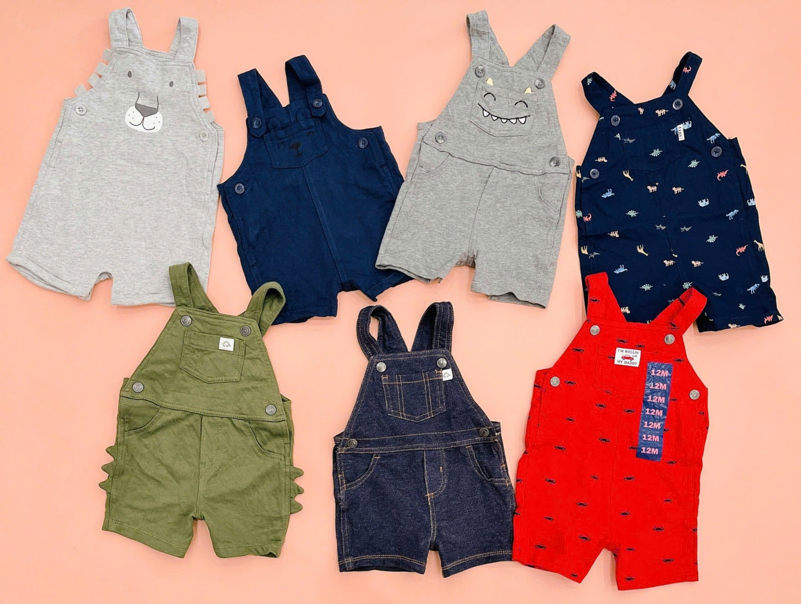 Quần yếm đùi bé trai Carter , size 3M - 24M. Cambodia xuất xịn8