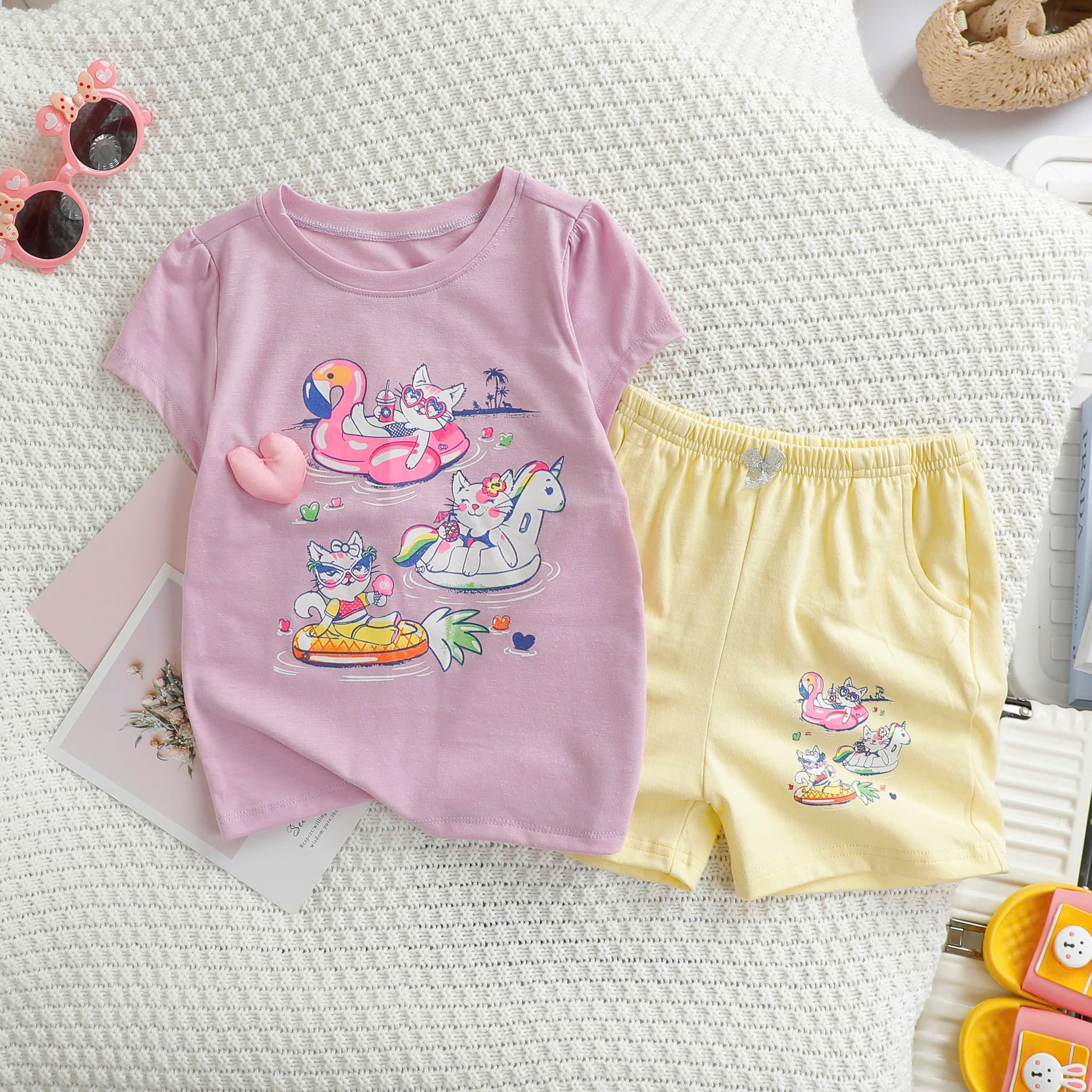 BỘ THUN NHÍ PHỐI PHỤ KIỆN SB KIDS Size 1-5 cho bé từ 12-27kg5