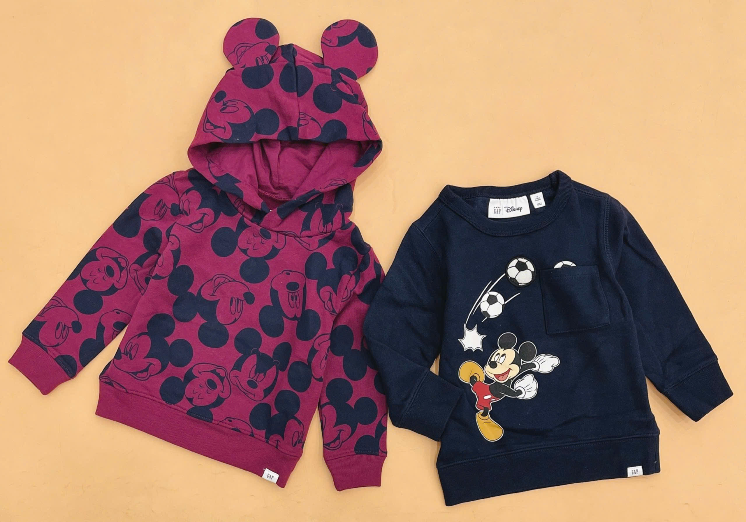 Áo nỉ liền nón/cổ tròn bé trai Baby Gap - Disney, size 0/3M - 5T. Việt Nam xuất xịn