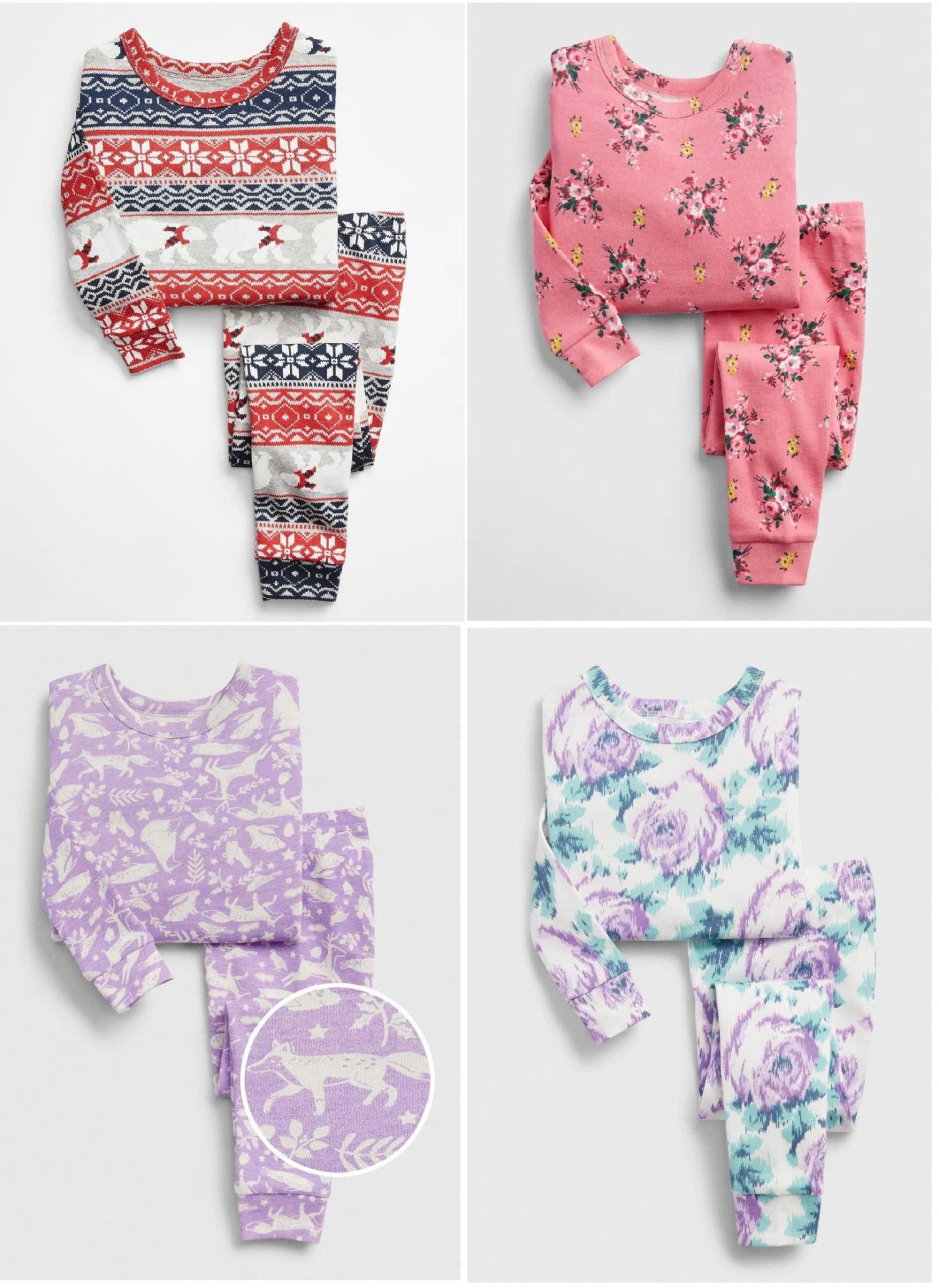 Set 2 bộ thun dài bé gái  Baby Gap trong túi zip, size 3/6M - 5T. Cambodia xuất xịn.14