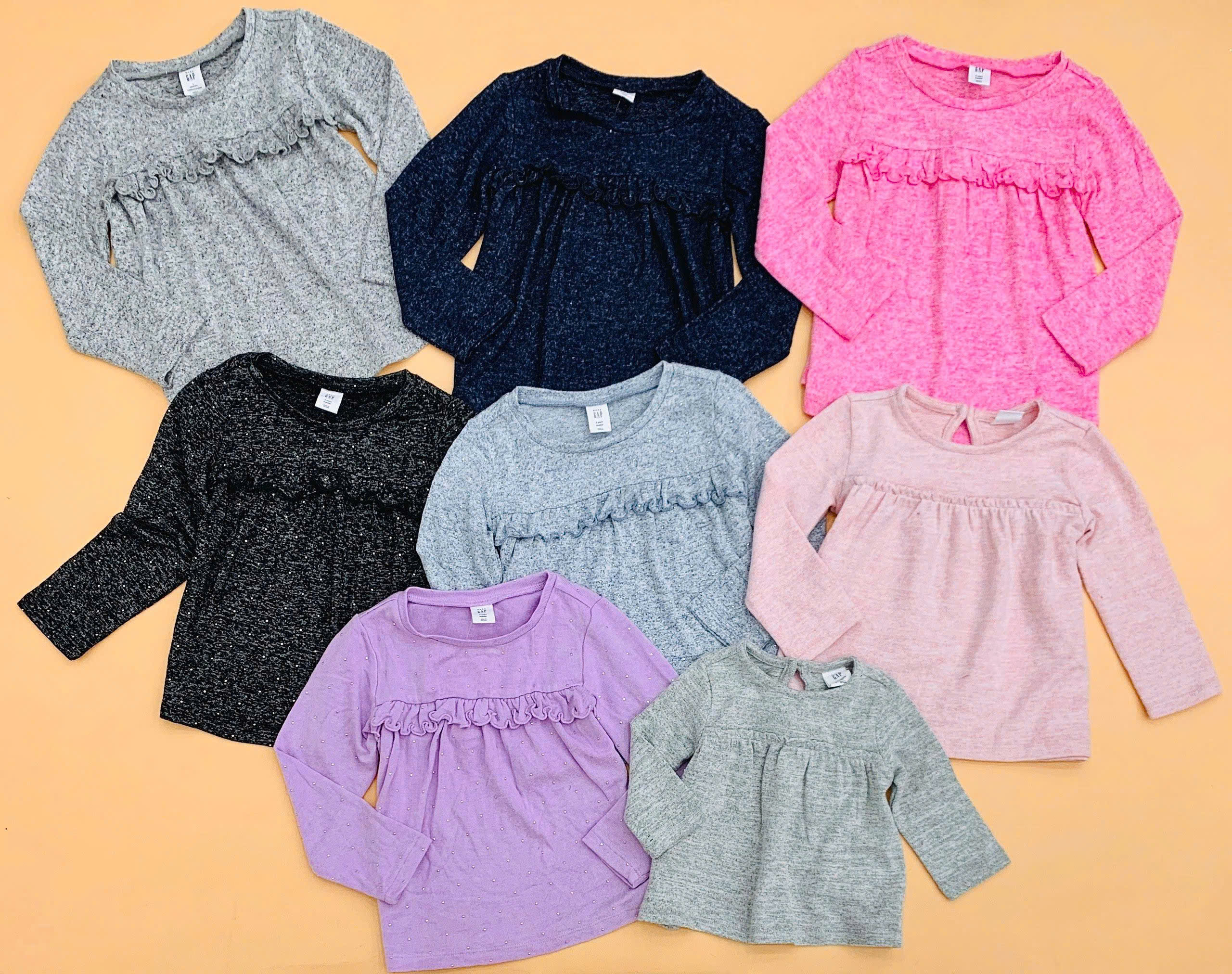 Set 2 áo len tay dài bé gái BabyGap. Size 3M - 14T. Việt Nam xuất xịn.