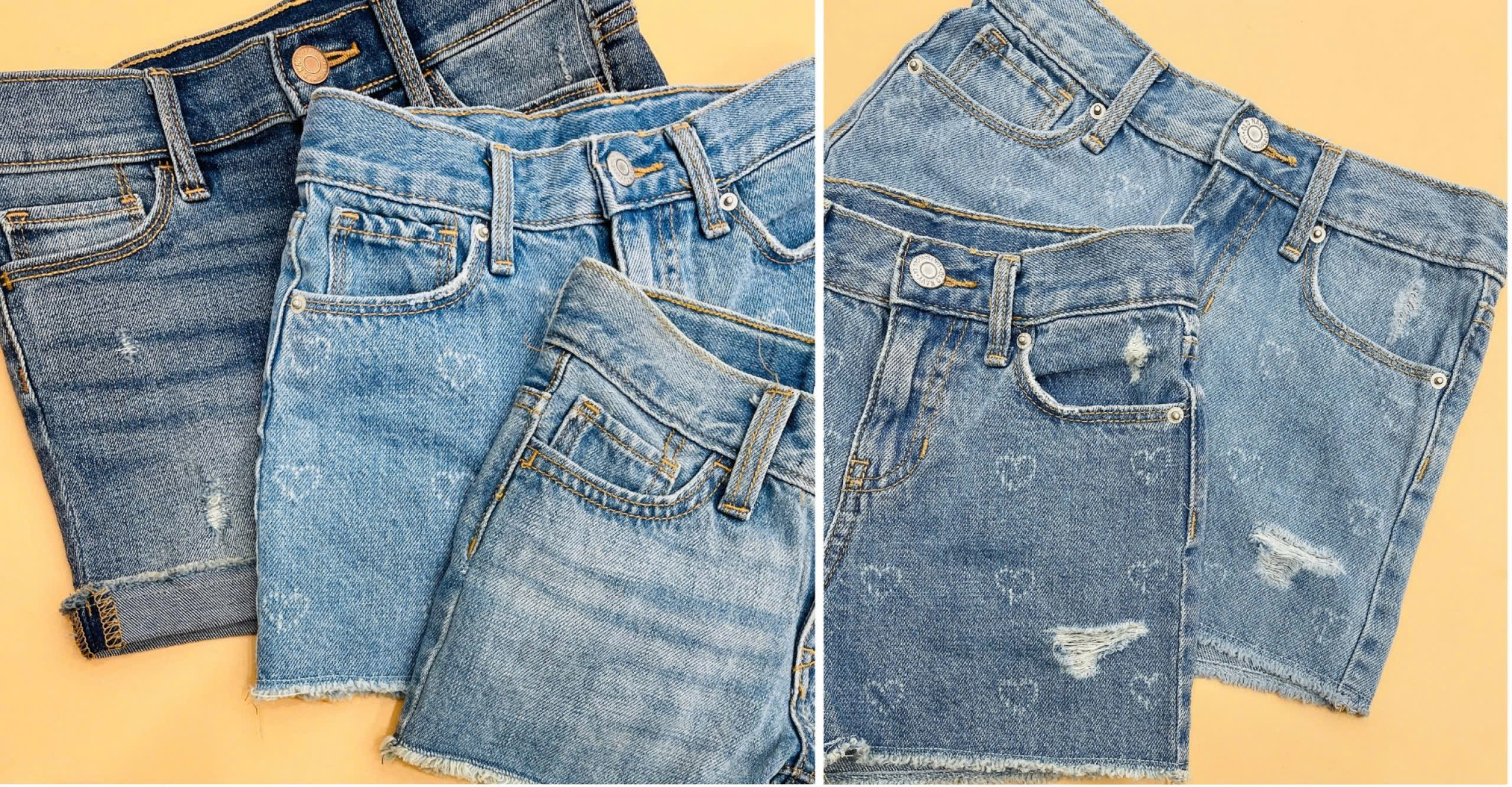 Quần short jean wax bạc size đại bé gái Old Navy, size 5T - 16T. Cambodia xuất xịn2