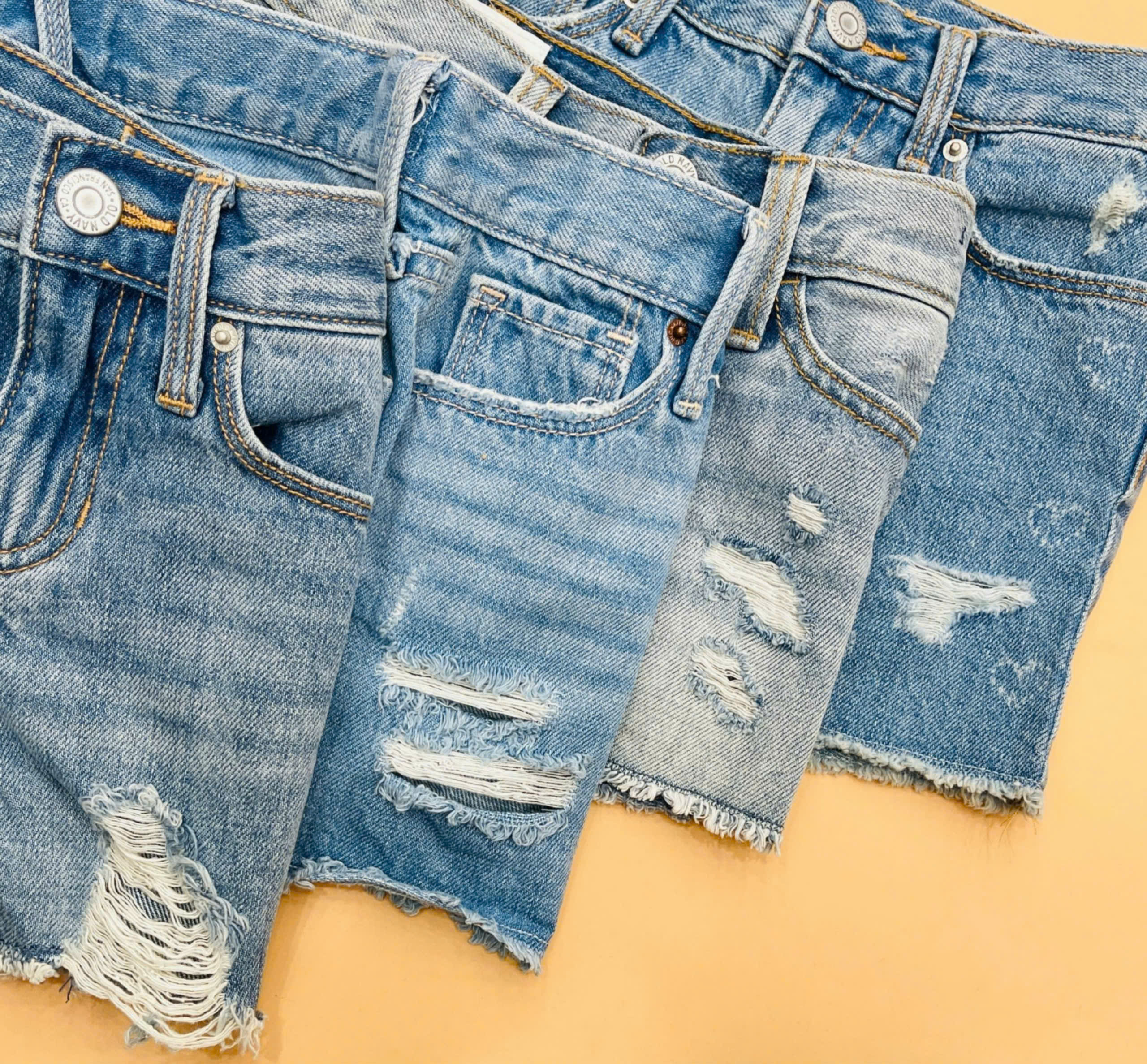 Quần short jean wax bạc size đại bé gái Old Navy, size 5T - 16T. Cambodia xuất xịn18