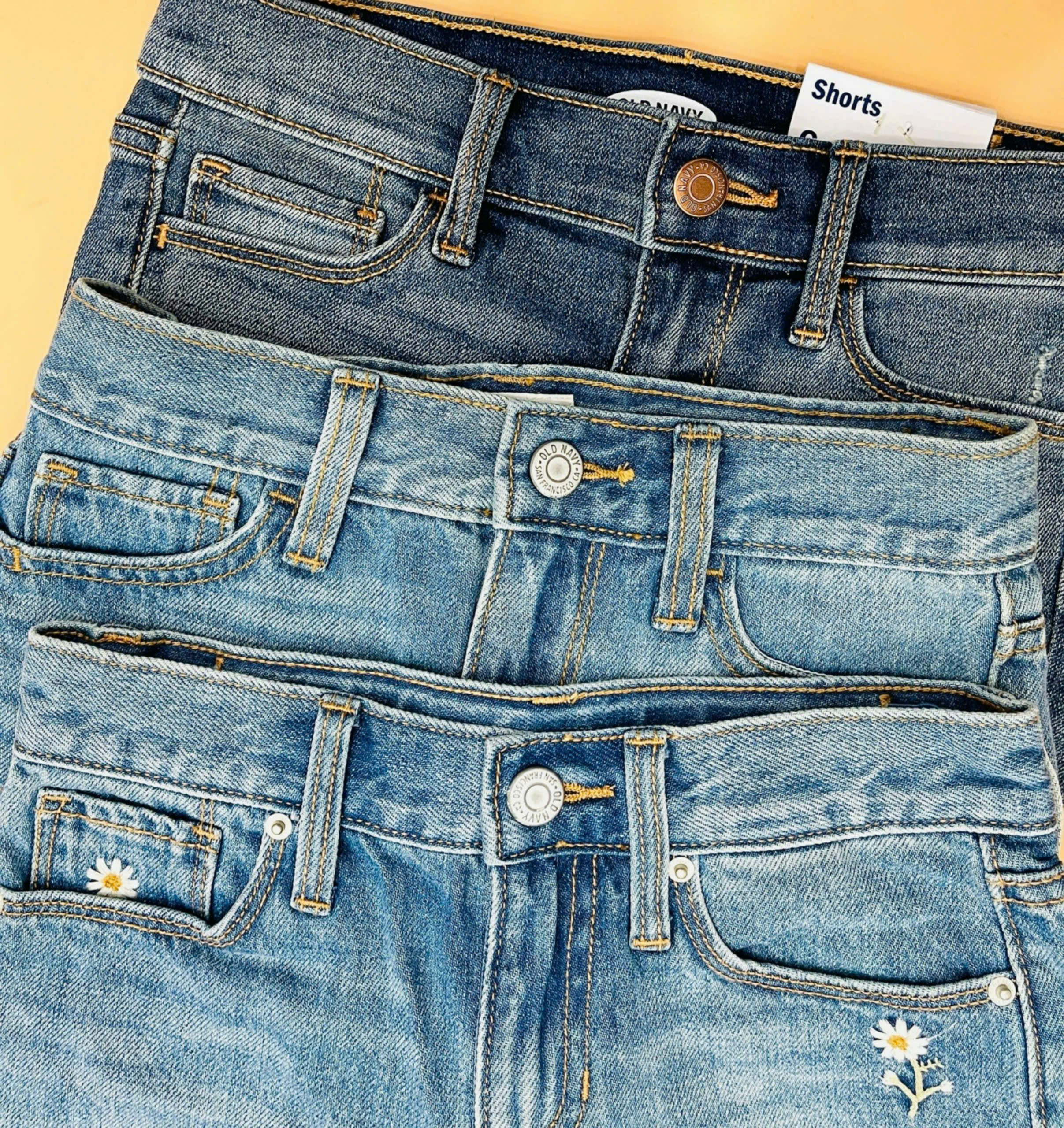 Quần short jean wax bạc size đại bé gái Old Navy, size 5T - 16T. Cambodia xuất xịn5