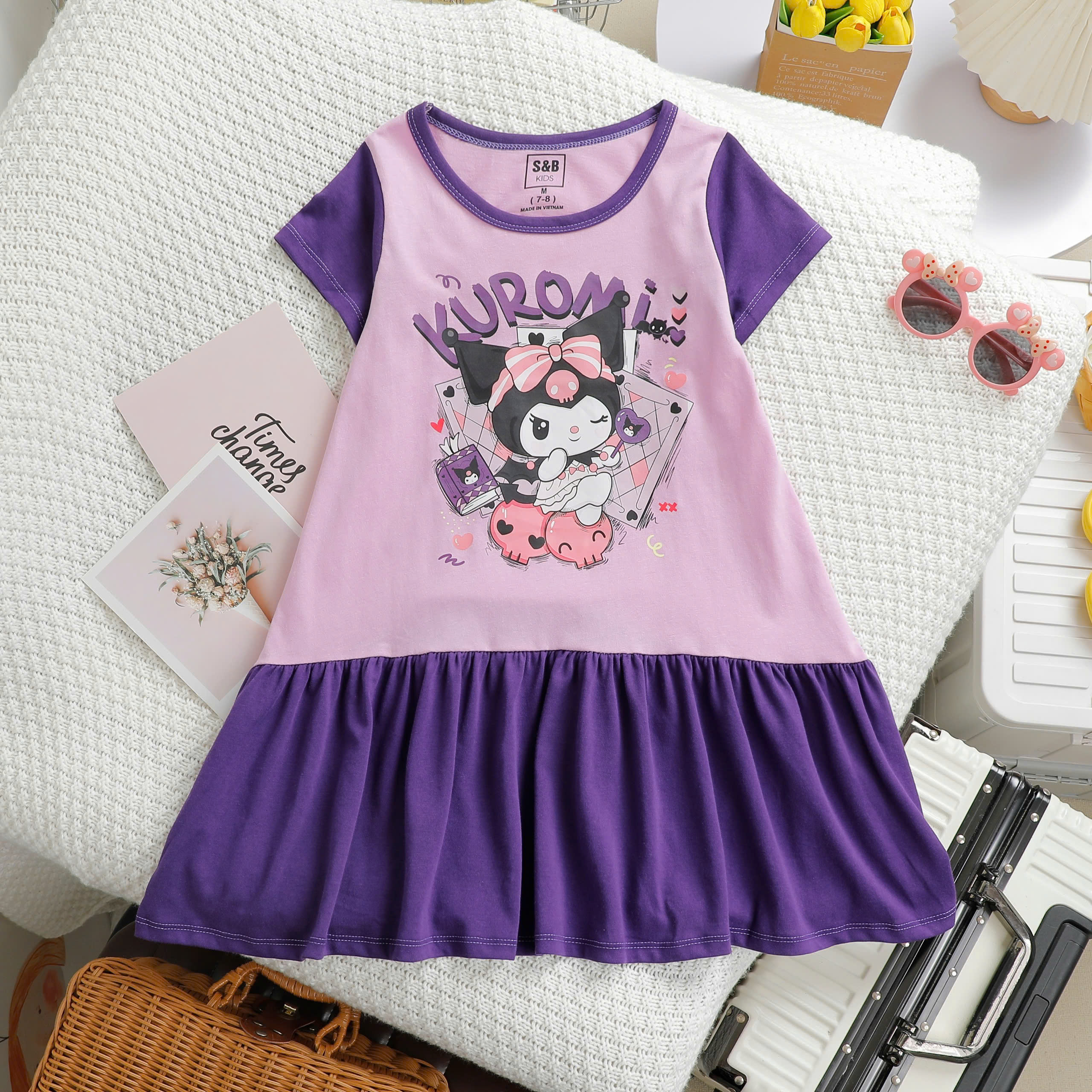 ĐẦM THUN SB KIDS PHỐI MÀU ĐUÔI CÁ  Size từ XS đến XL3