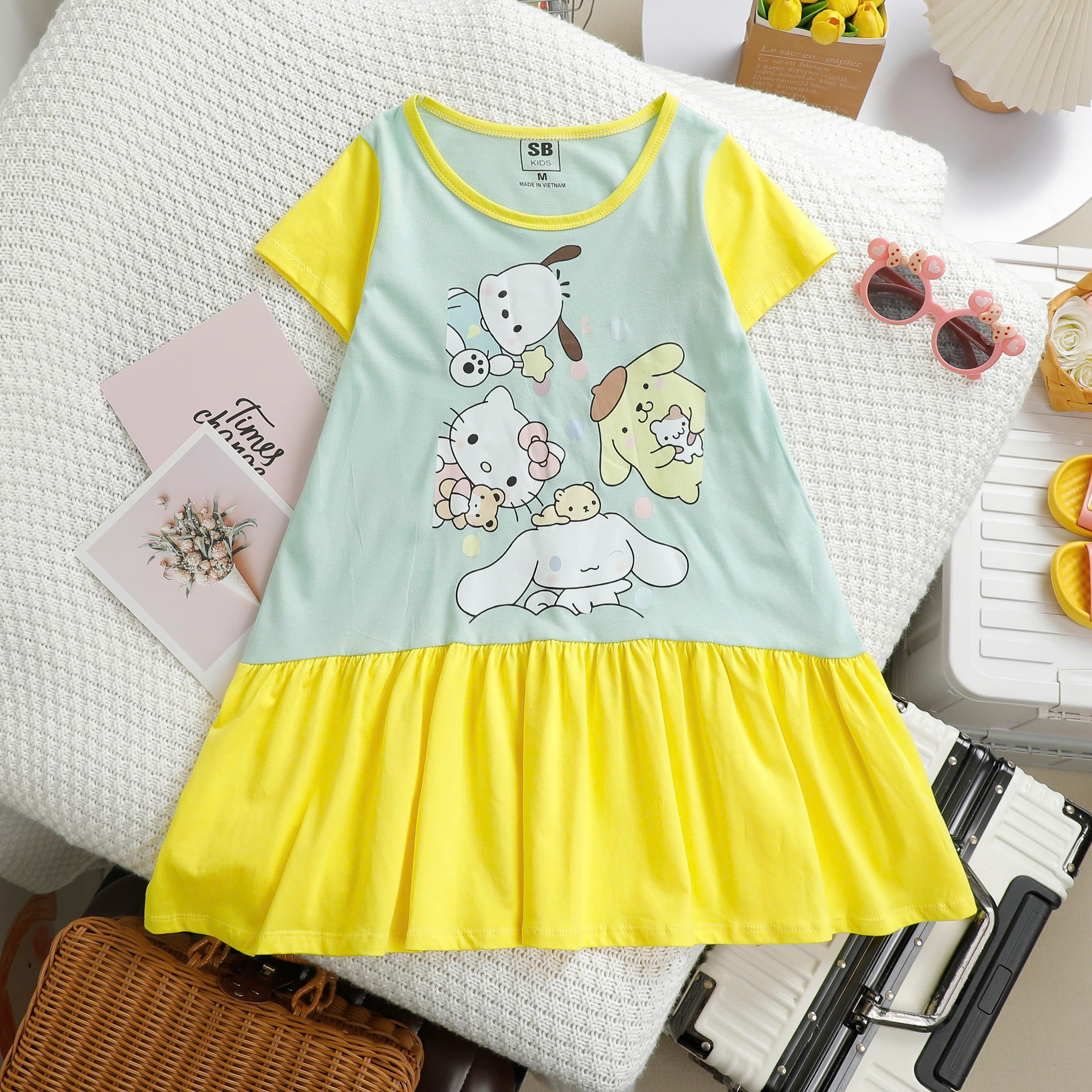 ĐẦM THUN SB KIDS PHỐI MÀU ĐUÔI CÁ  Size từ XS đến XL9