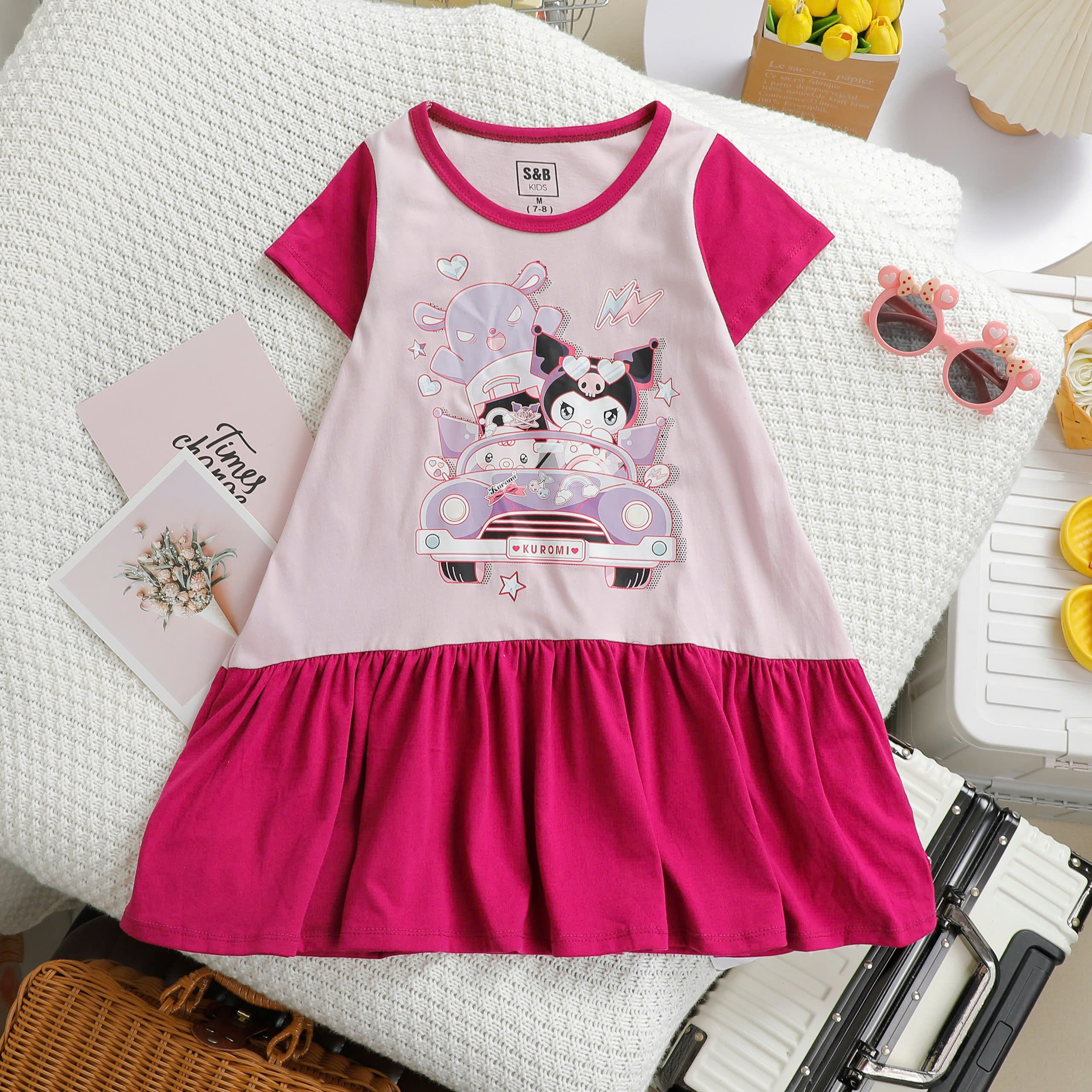 ĐẦM THUN SB KIDS PHỐI MÀU ĐUÔI CÁ  Size từ XS đến XL2