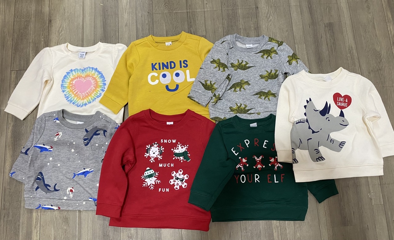 ☘️Set 2 cái áo nỉ  BTBG Old navy VNXK ( tỉ lệ đính kèm)  ☘Bên ngoài là chất cotton mềm , bên trong nỉ mỏng