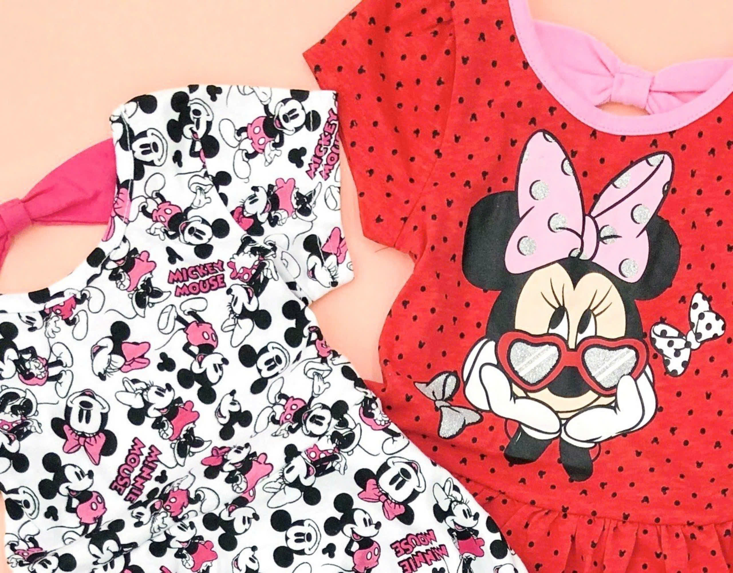 Đầm thun khoét nơ sau Disney , size 12M - 6/6X, TQXK dư xịn0