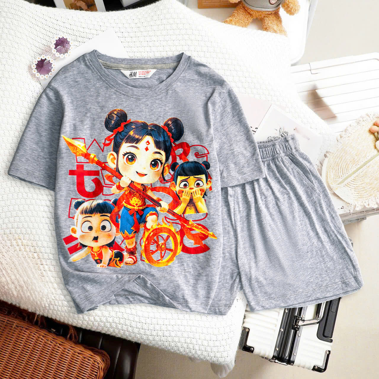 Bộ bé gái coton size đại 4-16  chất coton xuất dư 100% mịn mát, hình in mềm mại không bong tróc.1