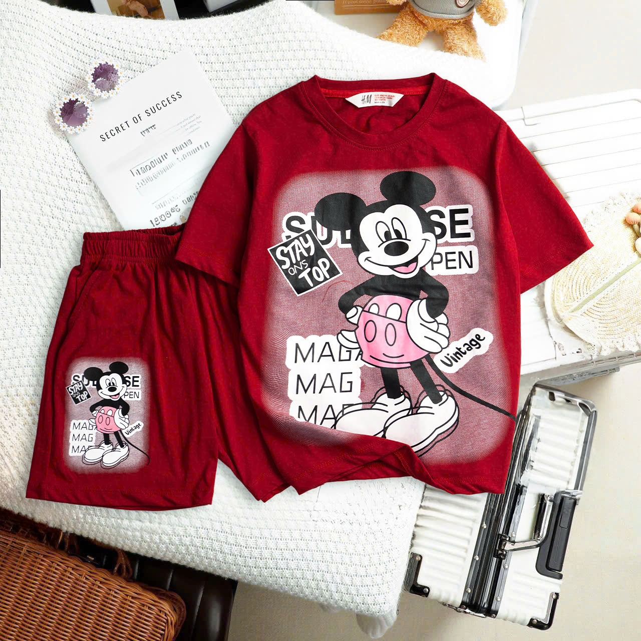 Bộ bé gái coton size đại 4-16  chất coton xuất dư 100% mịn mát, hình in mềm mại không bong tróc.0