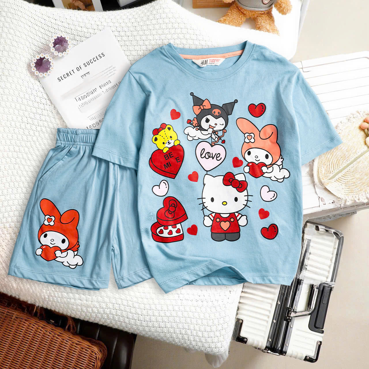 Bộ bé gái coton size đại 4-16  chất coton xuất dư 100% mịn mát, hình in mềm mại không bong tróc.7