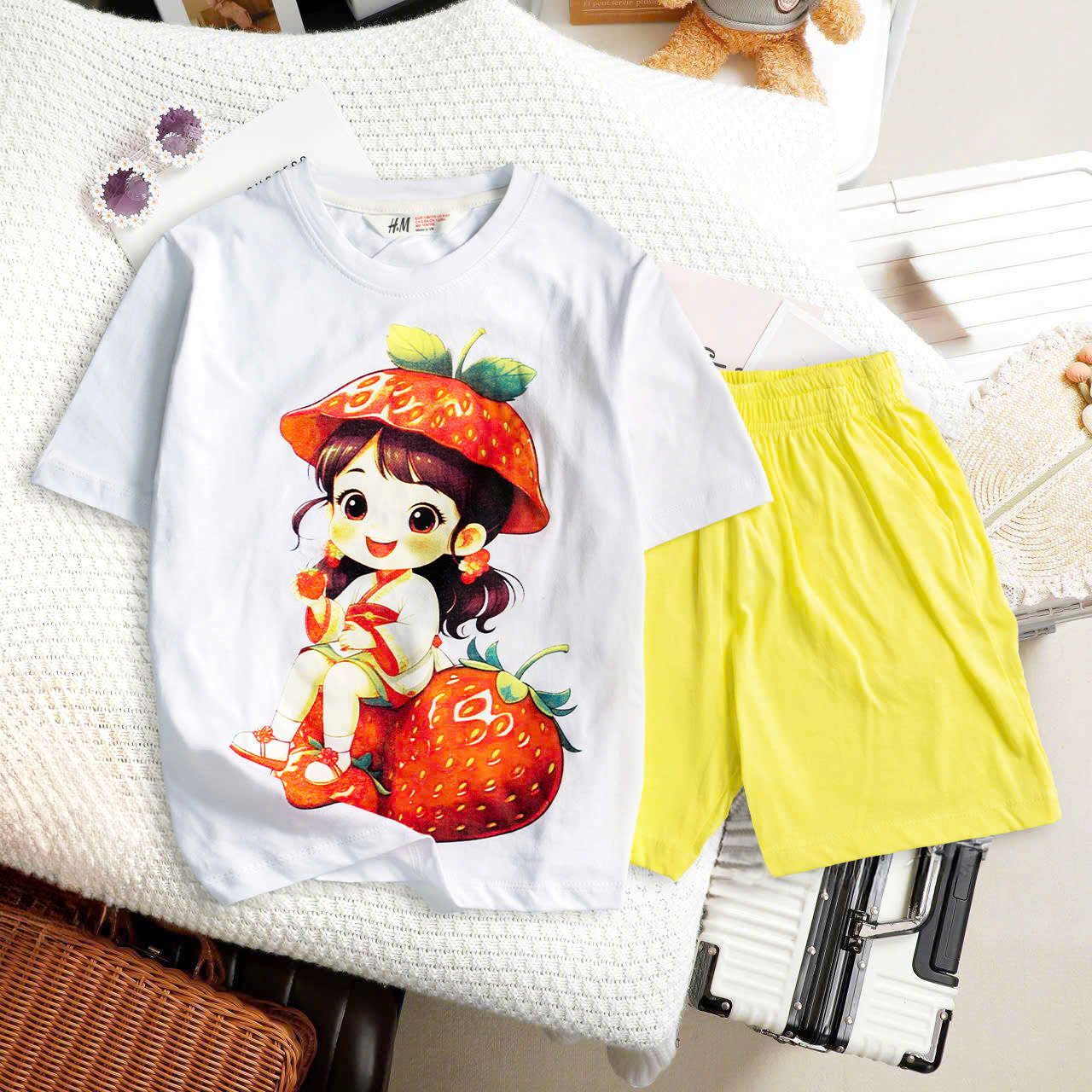 Bộ bé gái coton size đại 4-16  chất coton xuất dư 100% mịn mát, hình in mềm mại không bong tróc.6