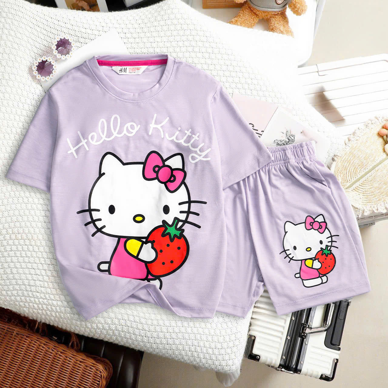 Bộ bé gái coton size đại 4-16  chất coton xuất dư 100% mịn mát, hình in mềm mại không bong tróc.2