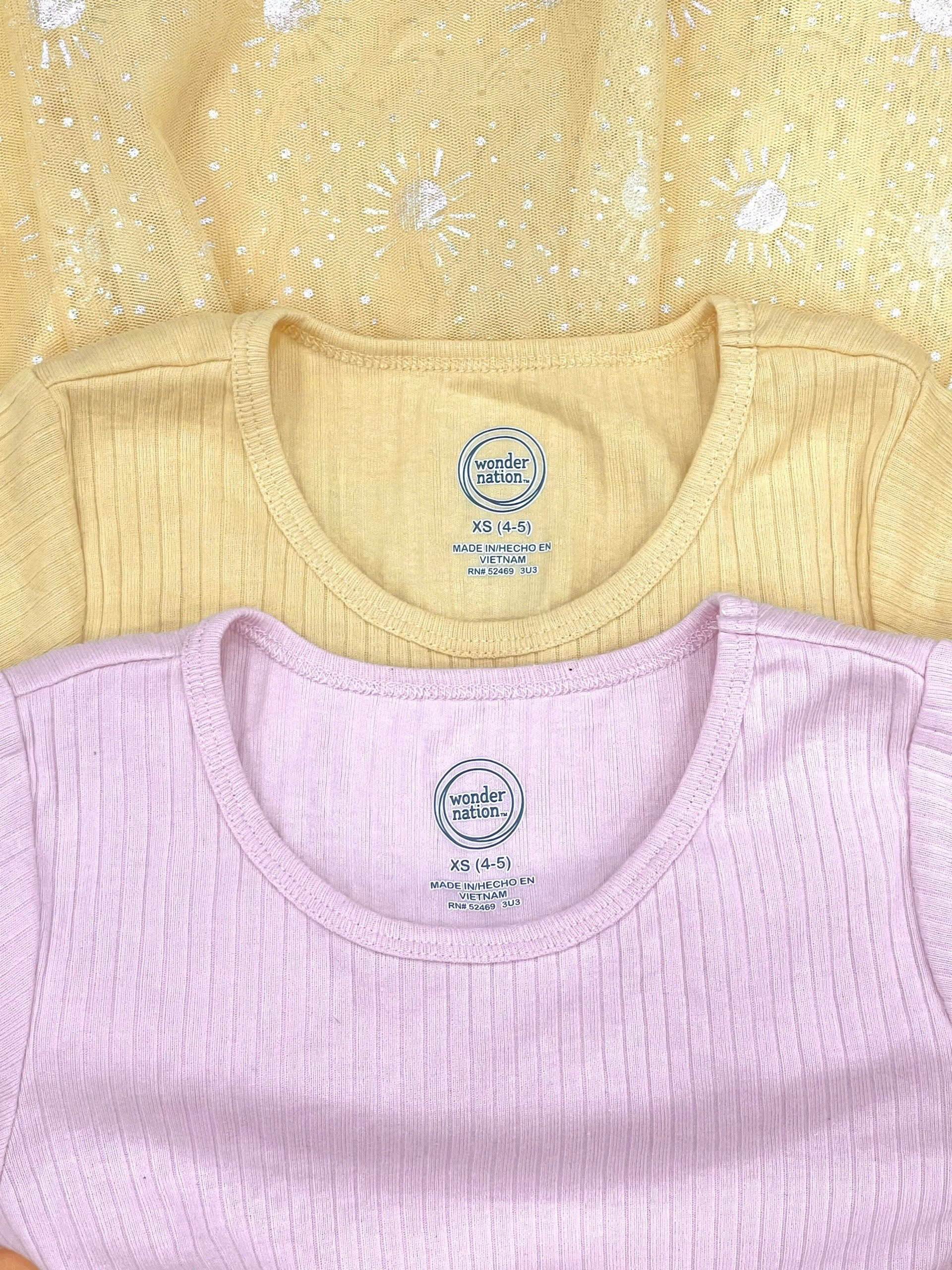 Đầm thun phối chân váy voan bé gái size đại Wonder Nation, size 4/5T - 14/16T Plus. Việt Nam xuất xịn.2