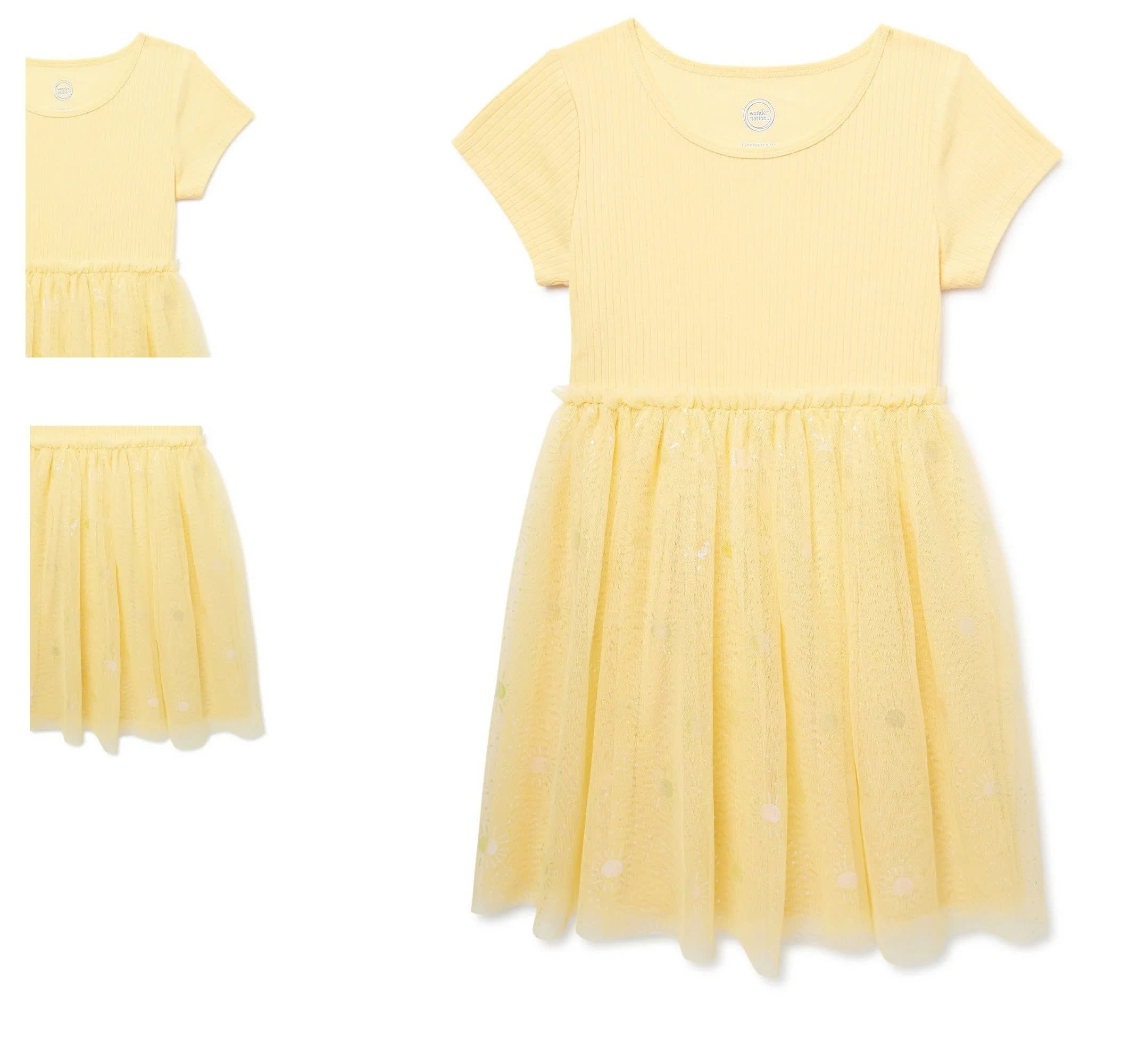 Đầm thun phối chân váy voan bé gái size đại Wonder Nation, size 4/5T - 14/16T Plus. Việt Nam xuất xịn.5