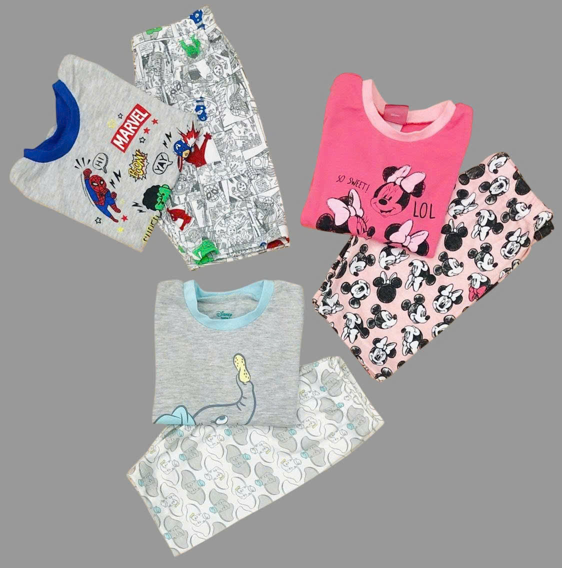 Set bộ thun bé trai + bé gái Disney + Marvel, size 0/3M - 2T (form to) . TQXK dư xịn4