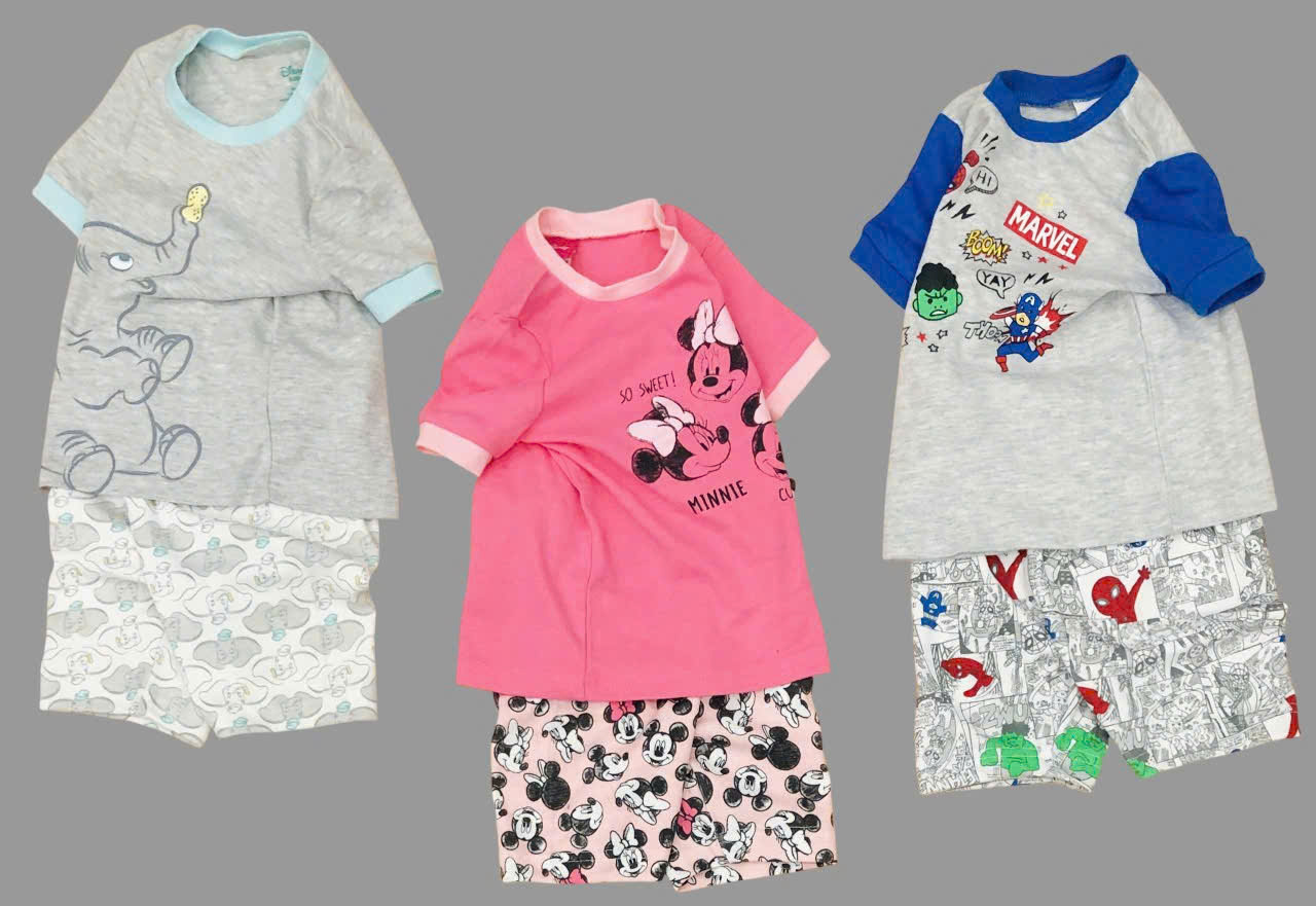 Set bộ thun bé trai + bé gái Disney + Marvel, size 0/3M - 2T (form to) . TQXK dư xịn