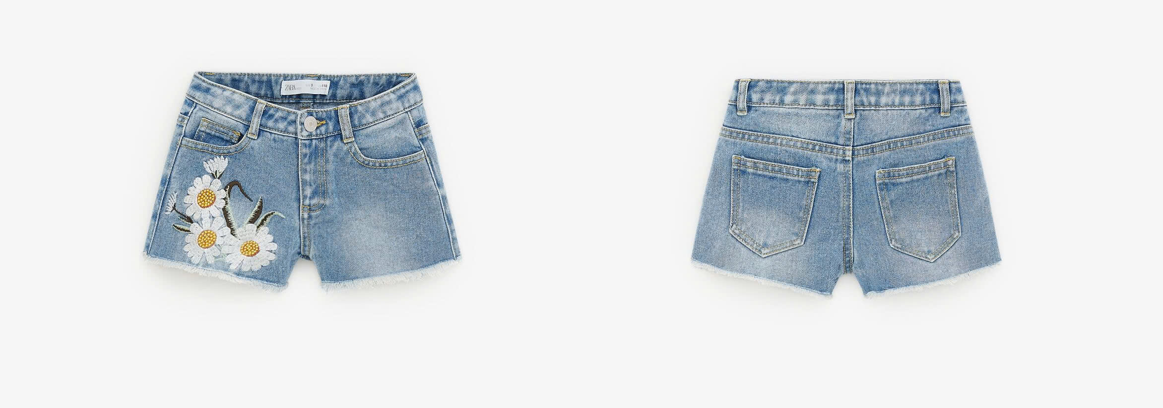 Quần jean thêu đắp nổi hoa + họa tiết beo size đại bé gái Zara , size 6T - 10T. Cambodia xuất xịn5