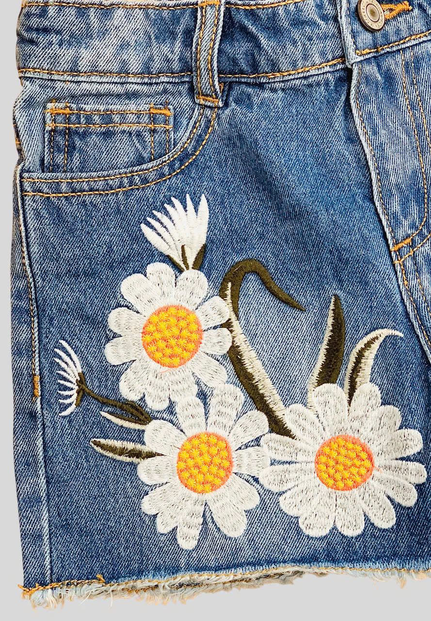 Quần jean thêu đắp nổi hoa + họa tiết beo size đại bé gái Zara , size 6T - 10T. Cambodia xuất xịn16