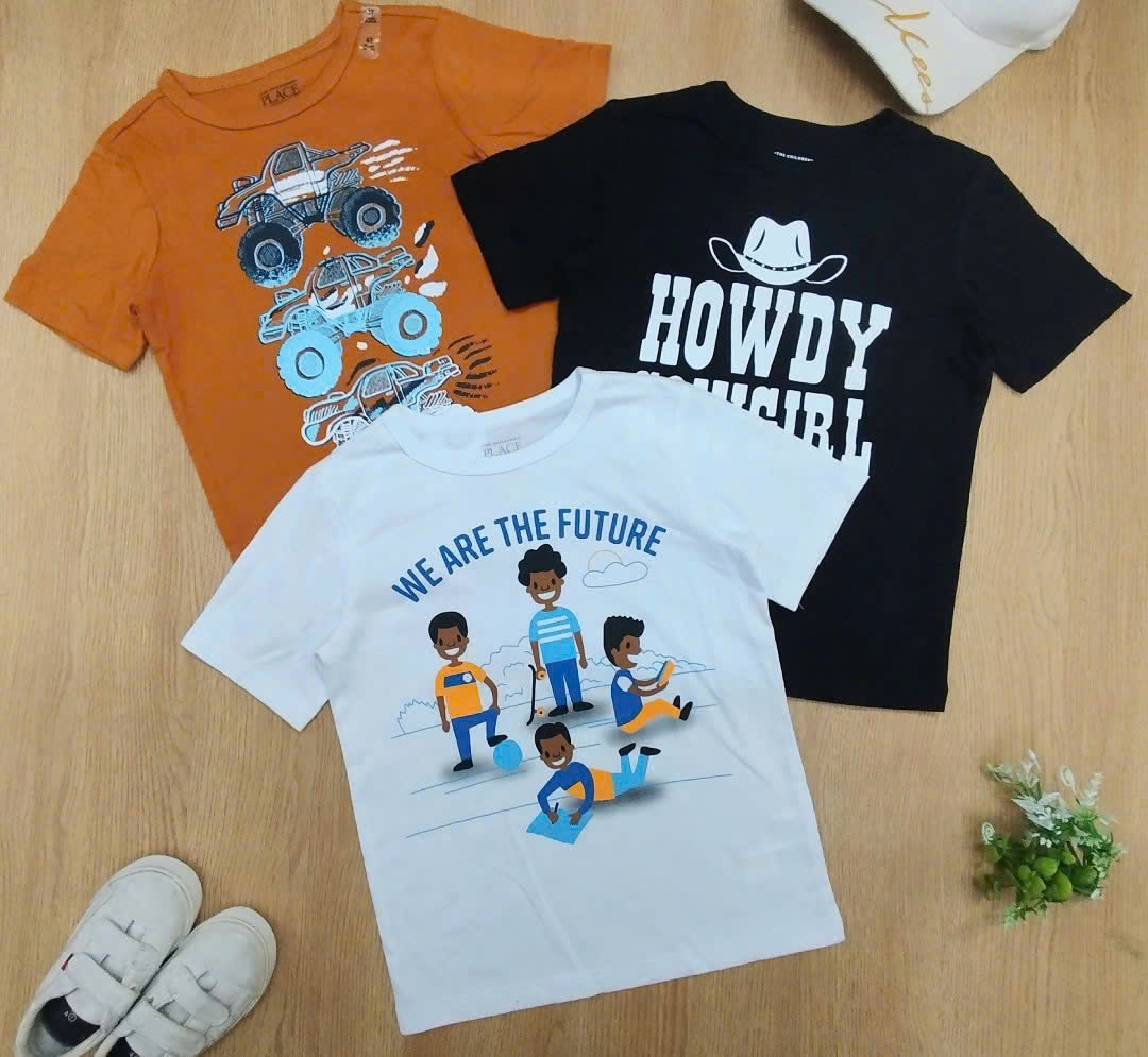 Set 3 áo Place + Garamianl bé trai tay ngắn size 12/18m - 5y xuất xịn7