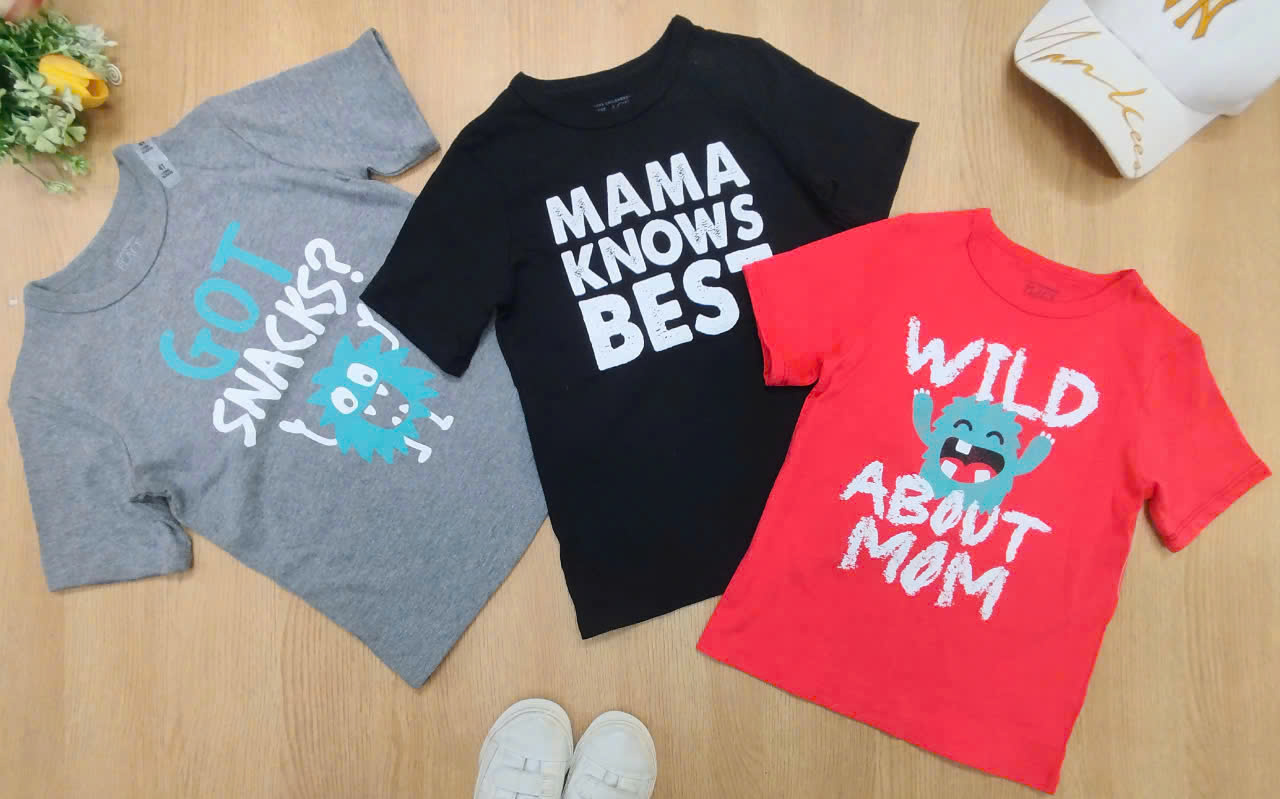 Set 3 áo Place + Garamianl bé trai tay ngắn size 12/18m - 5y xuất xịn18