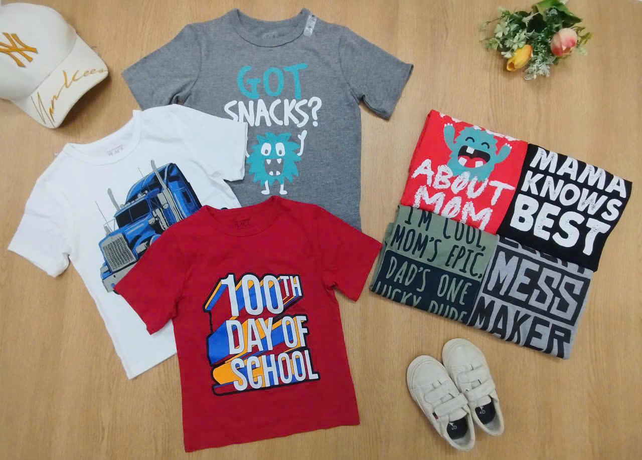 Set 3 áo Place + Garamianl bé trai tay ngắn size 12/18m - 5y xuất xịn10