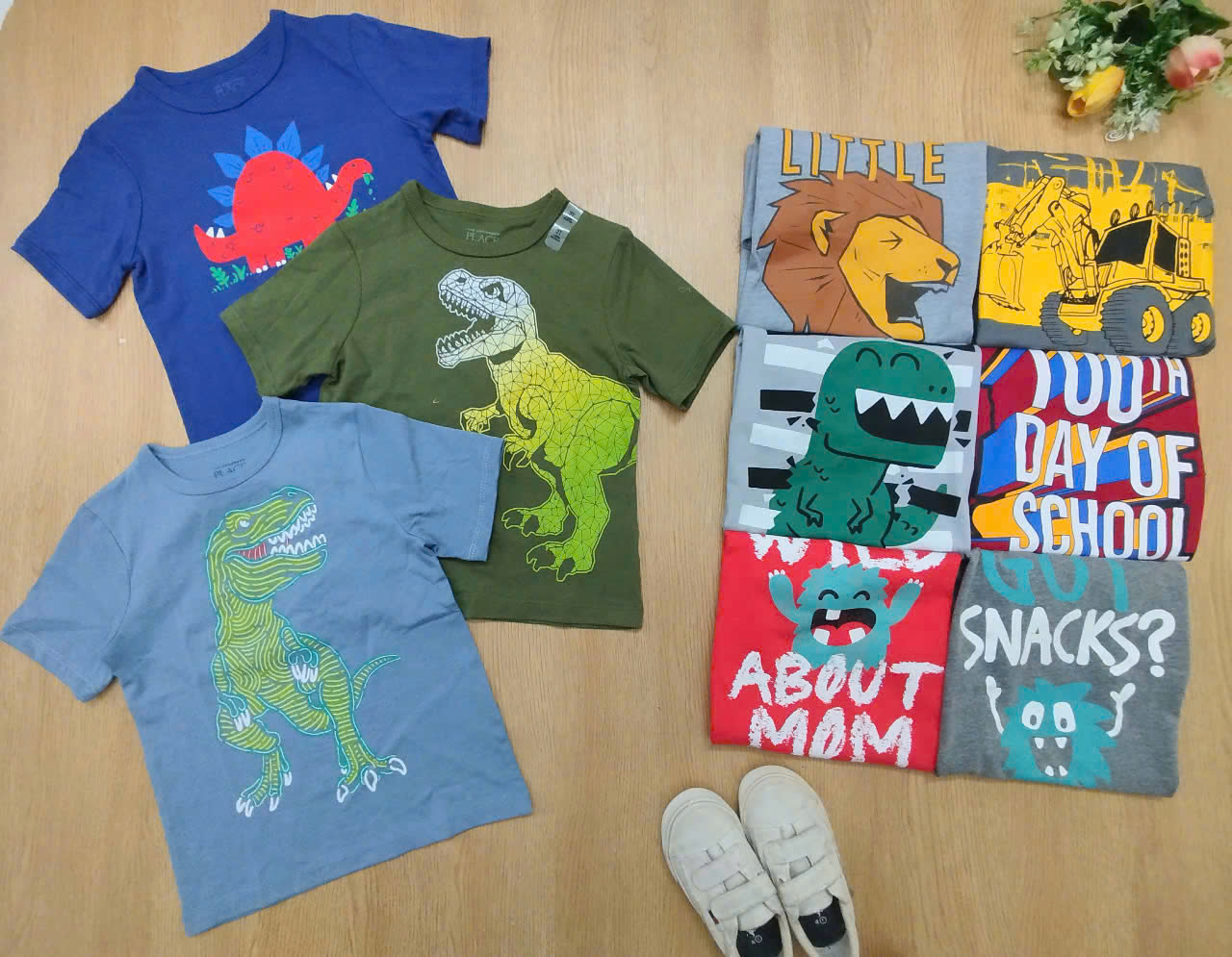 Set 3 áo Place + Garamianl bé trai tay ngắn size 12/18m - 5y xuất xịn6