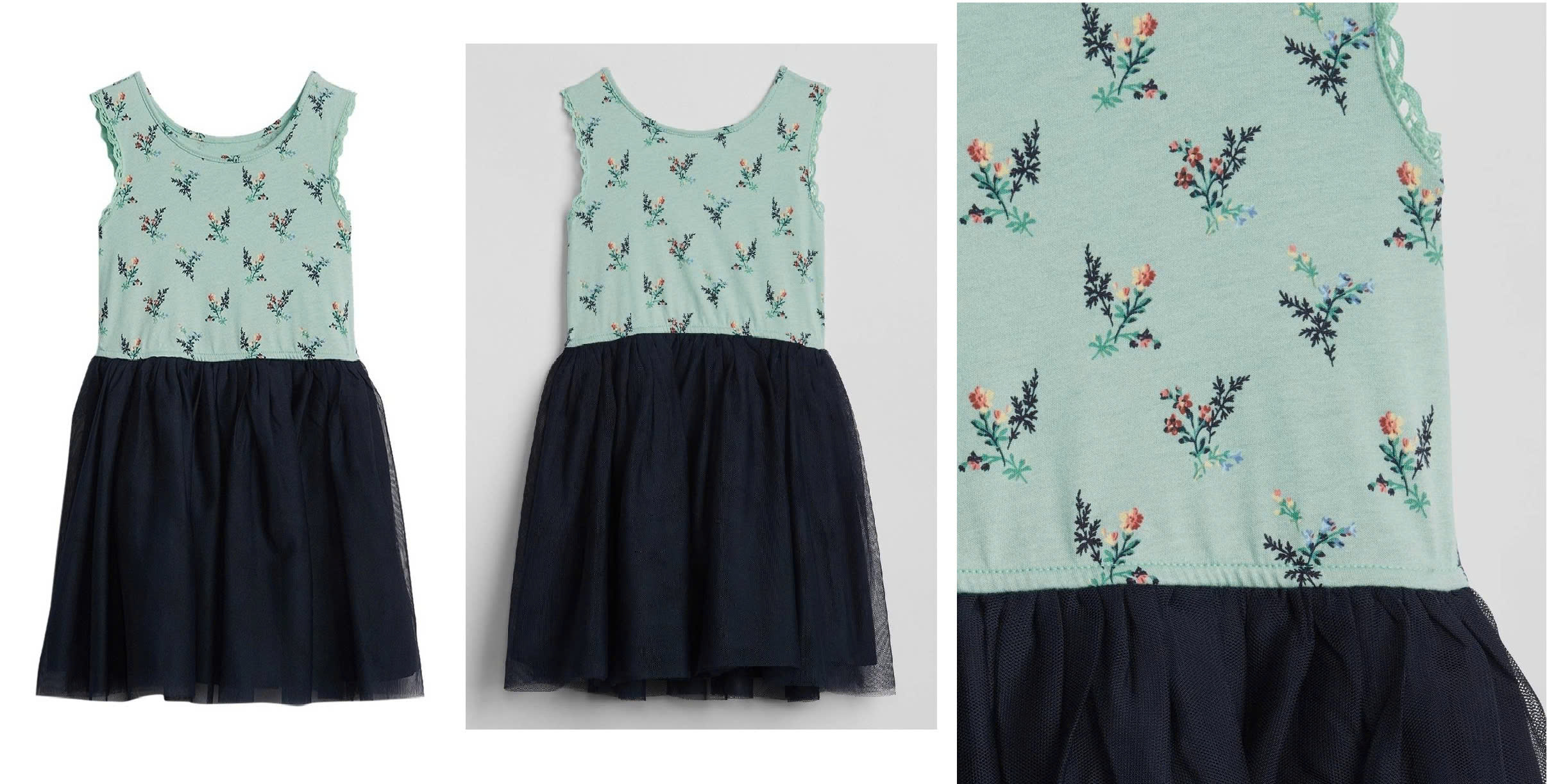 Đầm thun phối chân váy voan Baby Gap, size 6/12M - 5T. Cambodia xuất xịn.0