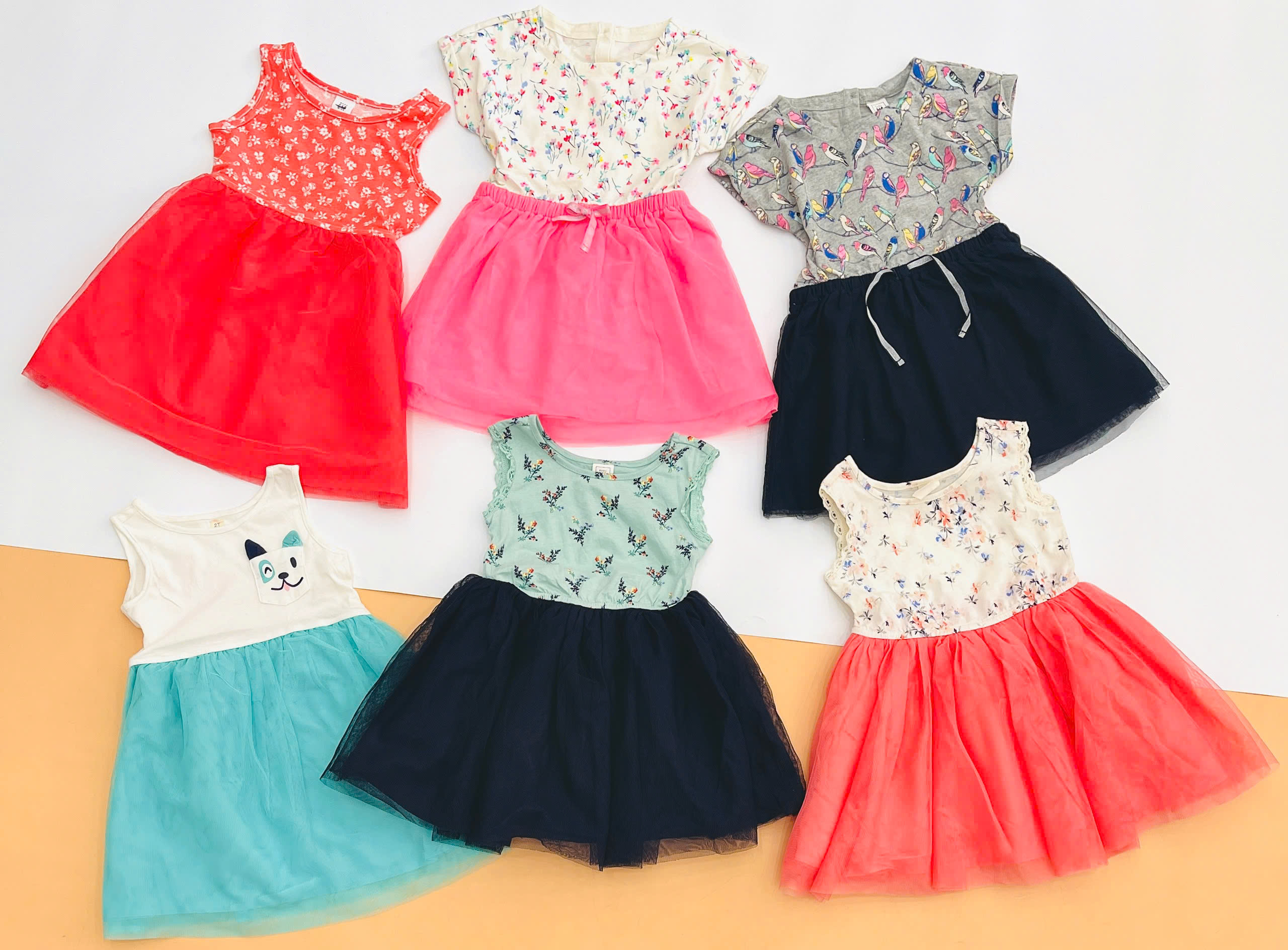 Đầm thun phối chân váy voan Baby Gap, size 6/12M - 5T. Cambodia xuất xịn.