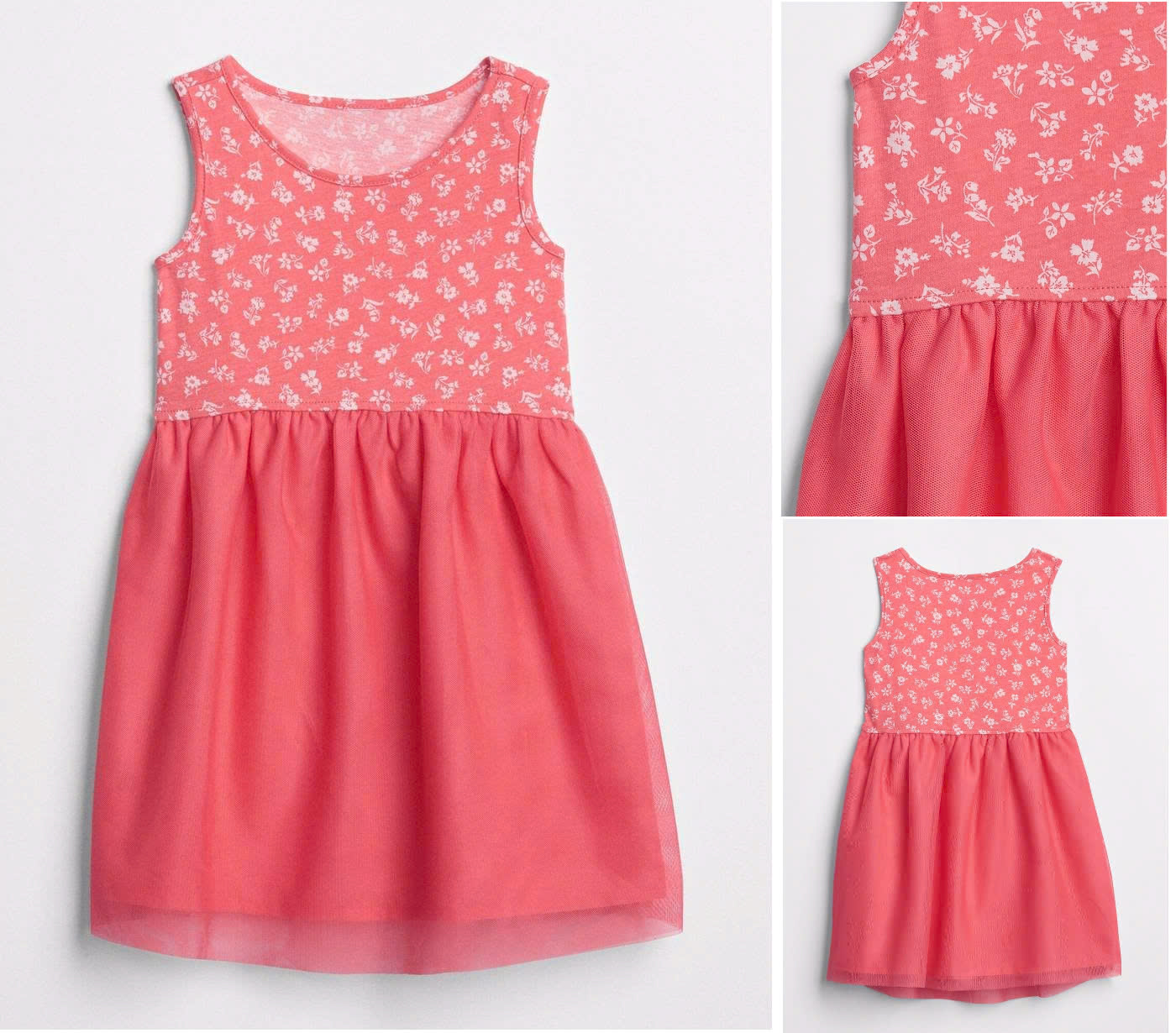 Đầm thun phối chân váy voan Baby Gap, size 6/12M - 5T. Cambodia xuất xịn.11