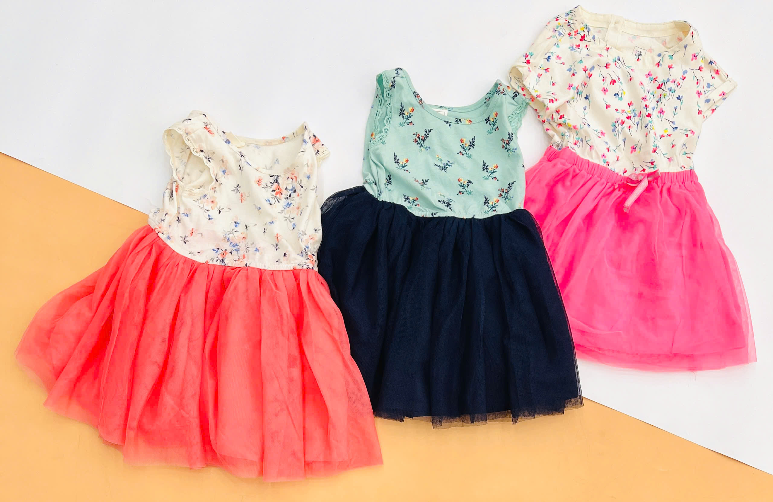 Đầm thun phối chân váy voan Baby Gap, size 6/12M - 5T. Cambodia xuất xịn.12