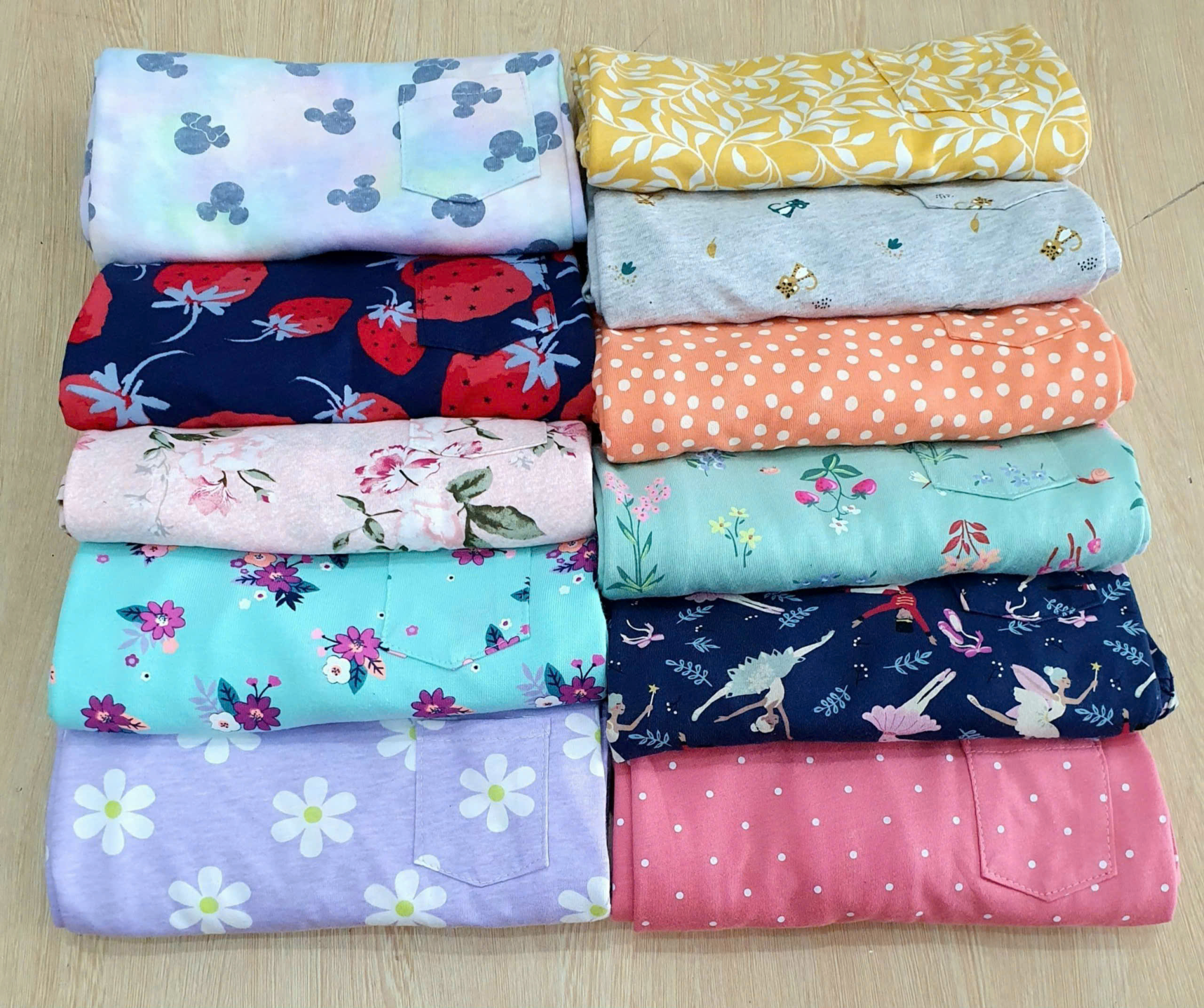 Set 2 Đầm H&M đại tay ngắn bé gái  * Size 9 -142