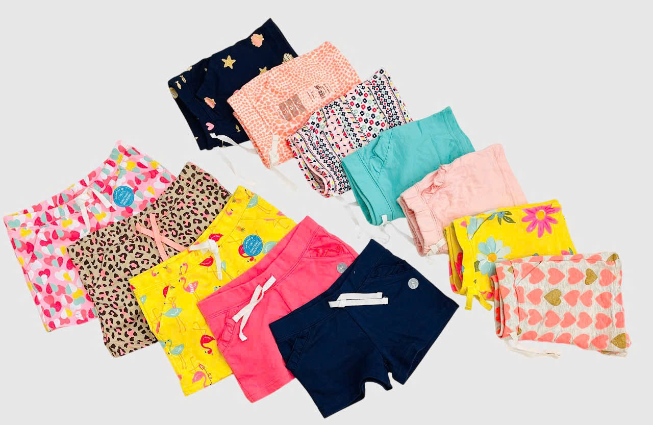 Set 2 Quần short thun da cá bé gái Carter , size 3M - 14T. Cambodia xuất xịn3