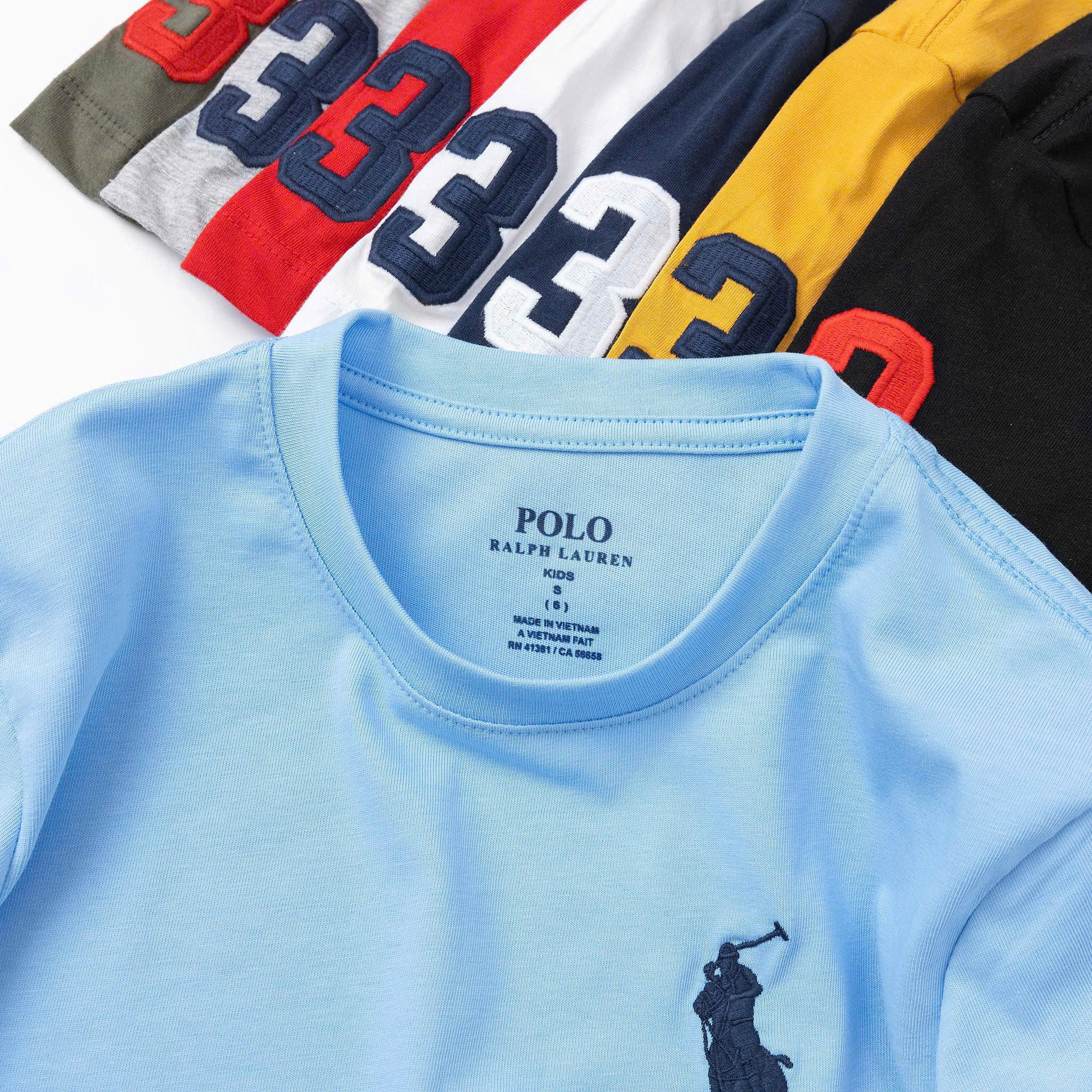 Set 3 cái áo thun bé trai polo thêu logo và tay 6 size XS-XXL (23-50kg)11