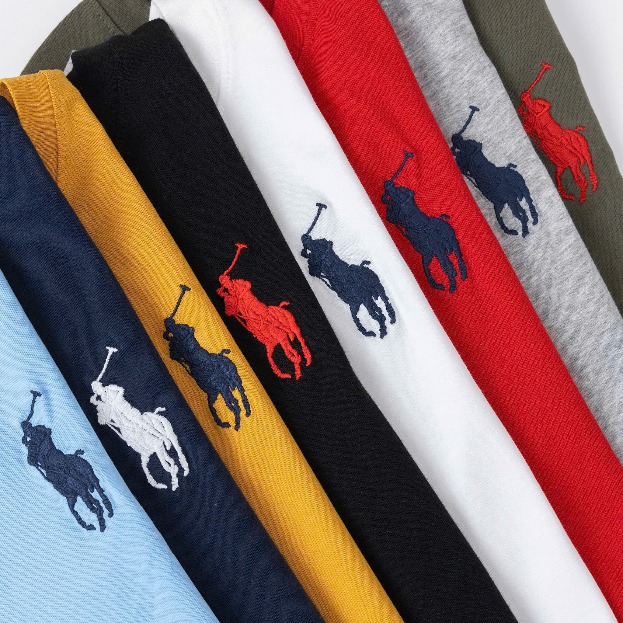 Set 3 cái áo thun bé trai polo thêu logo và tay 6 size XS-XXL (23-50kg)15