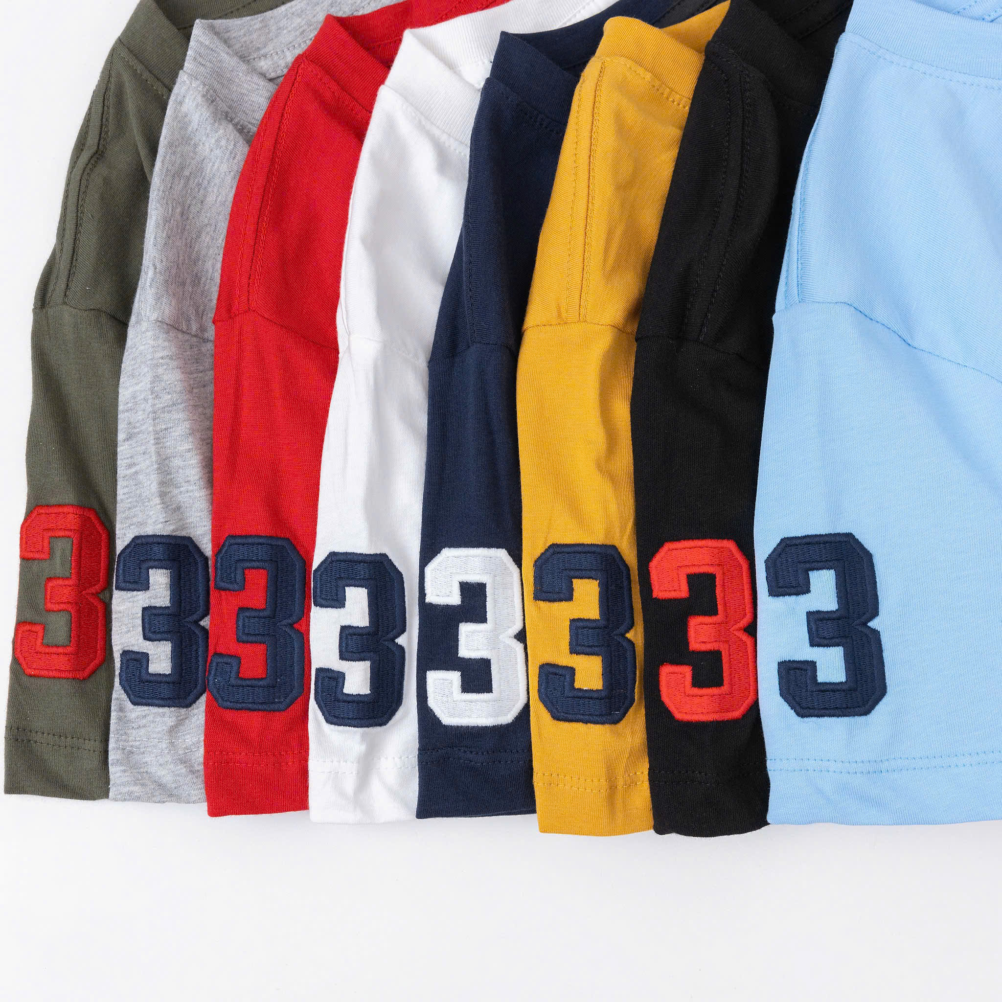 Set 3 cái áo thun bé trai polo thêu logo và tay 6 size XS-XXL (23-50kg)16