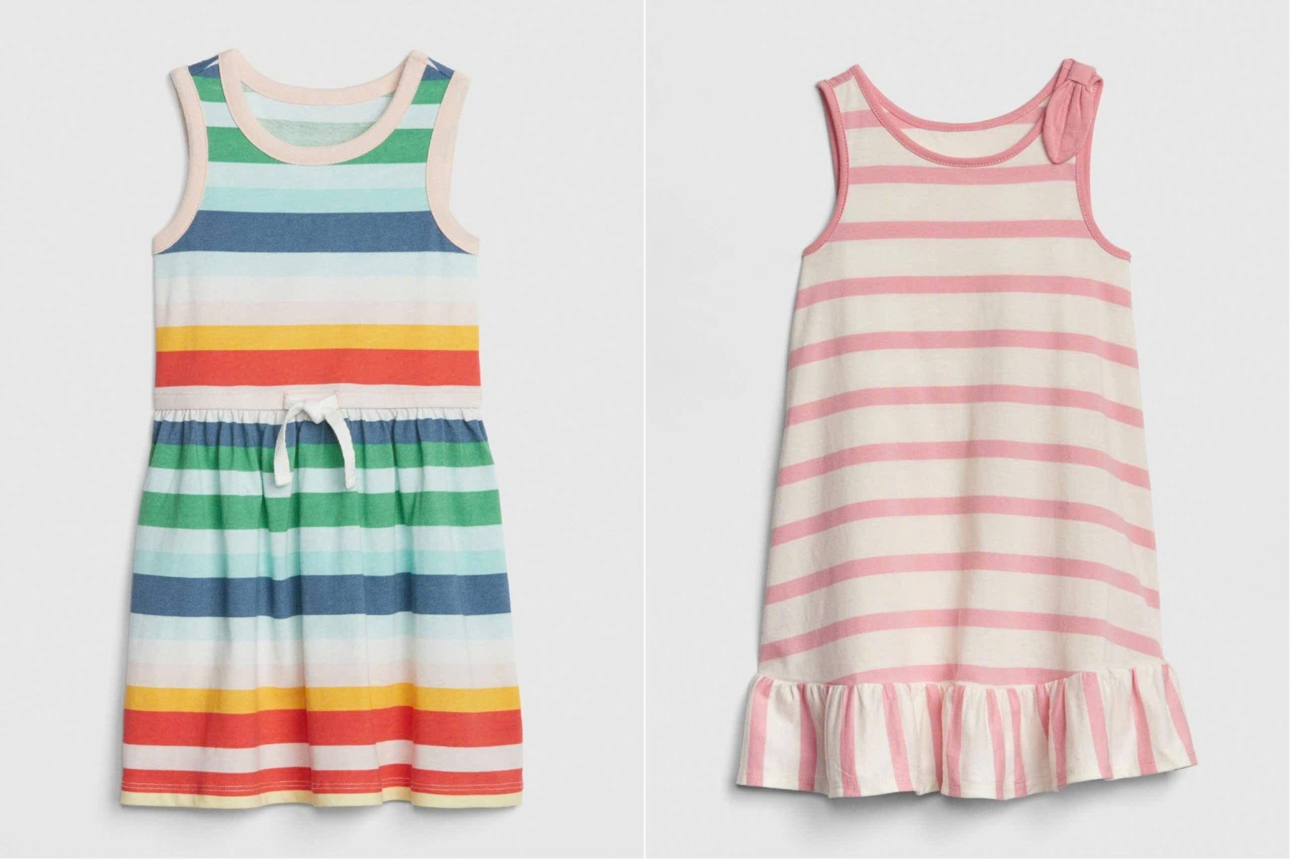 Set 2 đầm thun form babydoll vai nơ hiệu Baby Gap, size 6/12M - 5T. Cambodia xuất xịn6