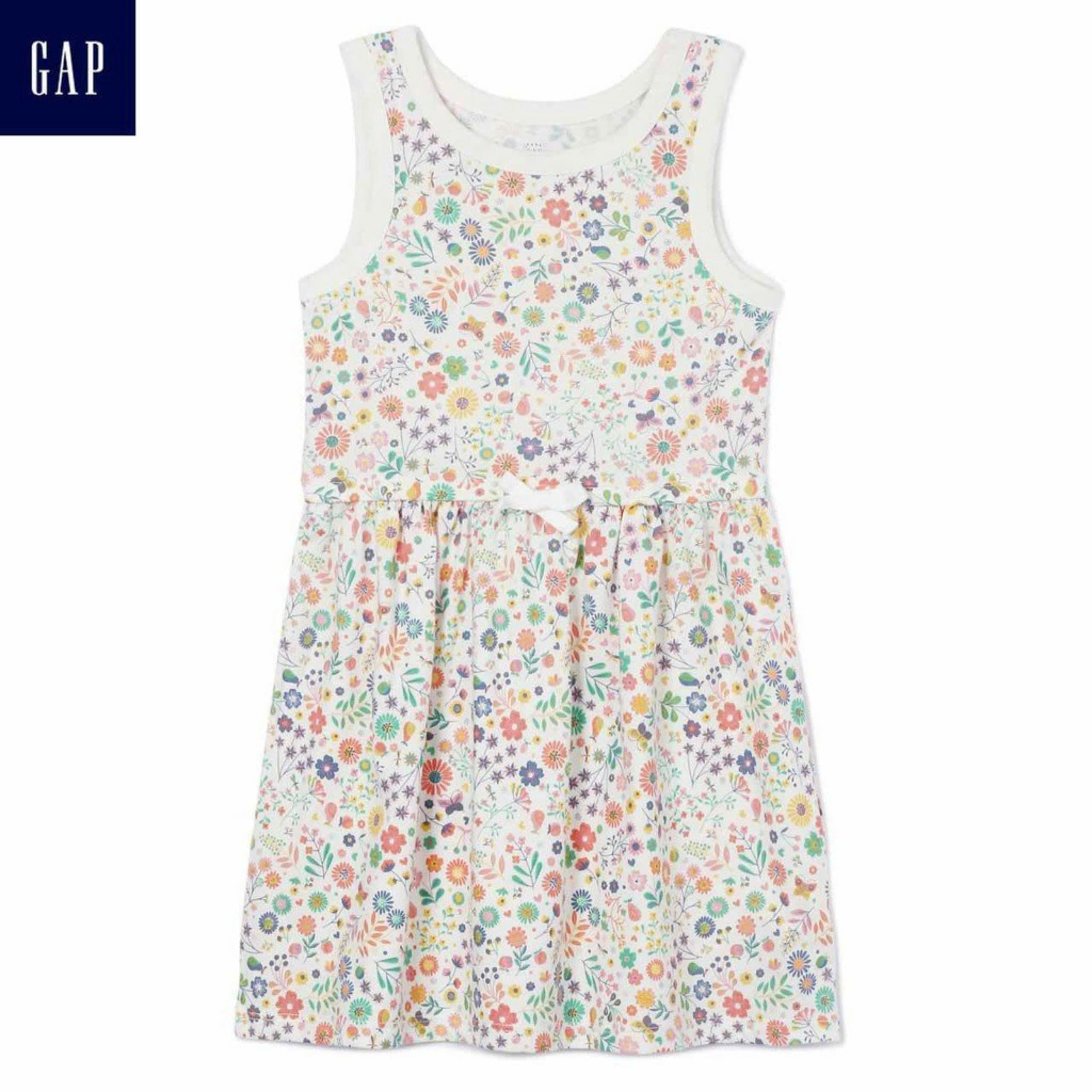 Set 2 đầm thun form babydoll vai nơ hiệu Baby Gap, size 6/12M - 5T. Cambodia xuất xịn1