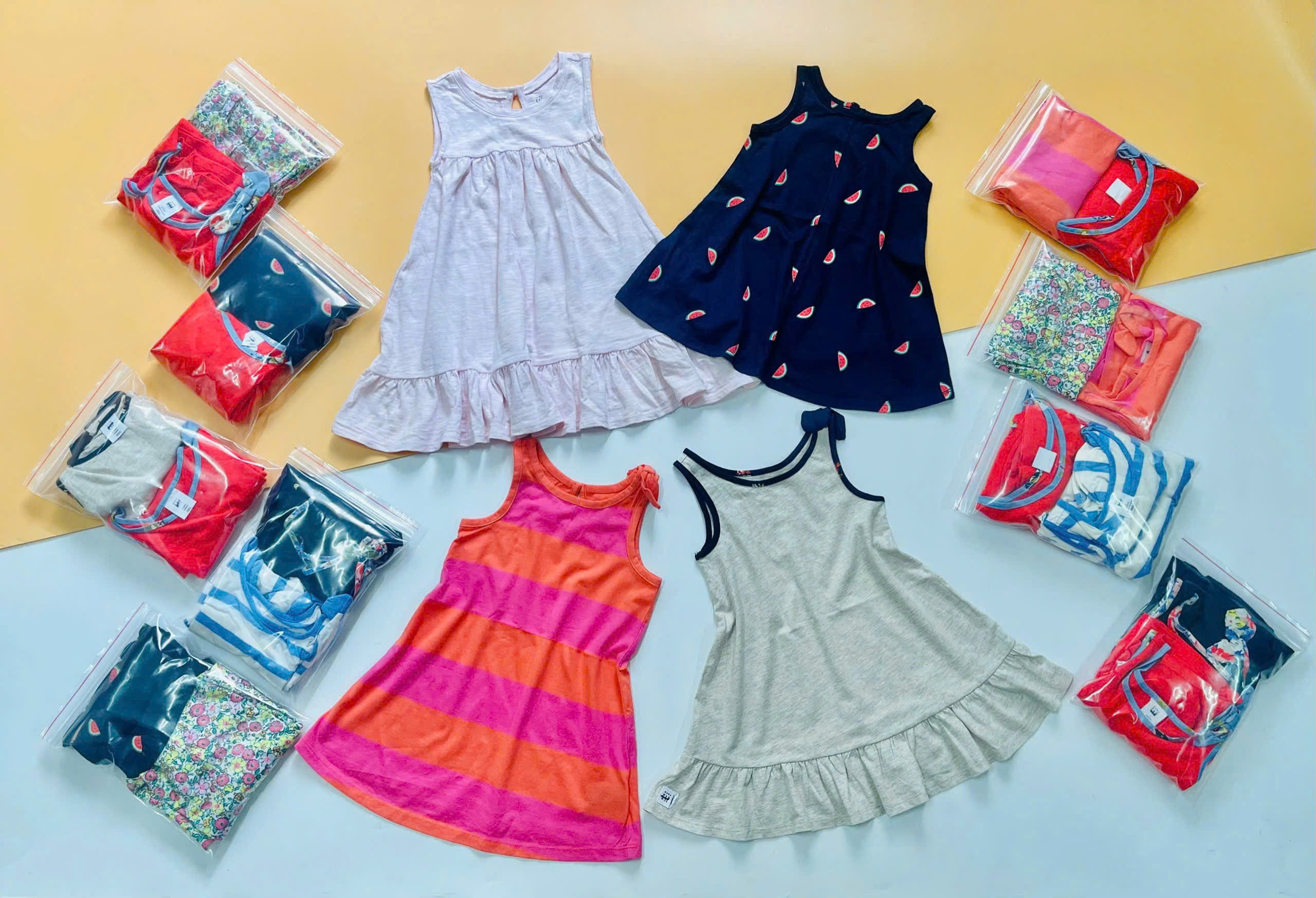 Set 2 đầm thun form babydoll vai nơ hiệu Baby Gap, size 6/12M - 5T. Cambodia xuất xịn12