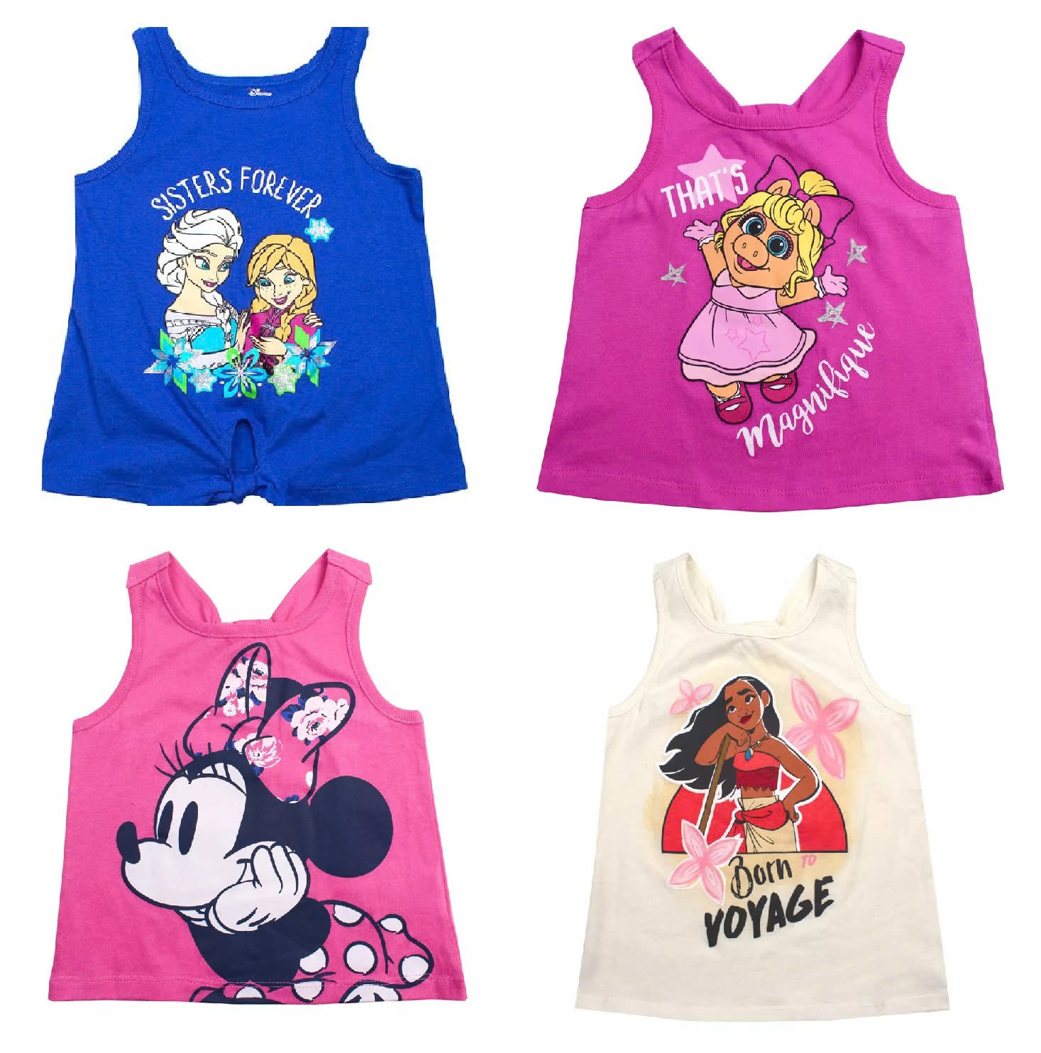 Set 3 áo thun sát nách bé gái in hình Disney . Size 12M - 6/6X. TQXK dư xịn5