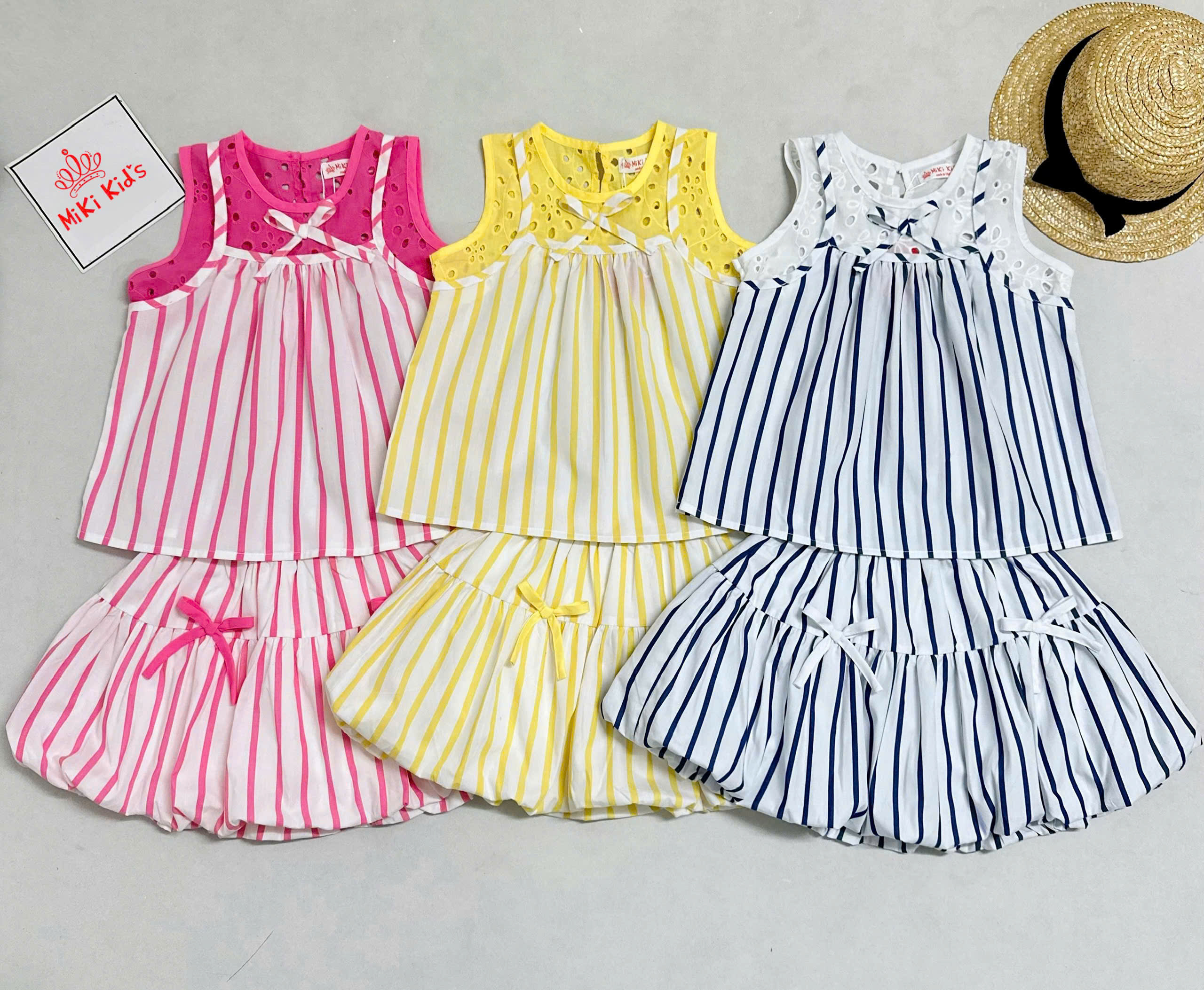 Set váy bí sọc phối áo xô thêu xinh yêu vô cùng - xịn sò nhất luôn7