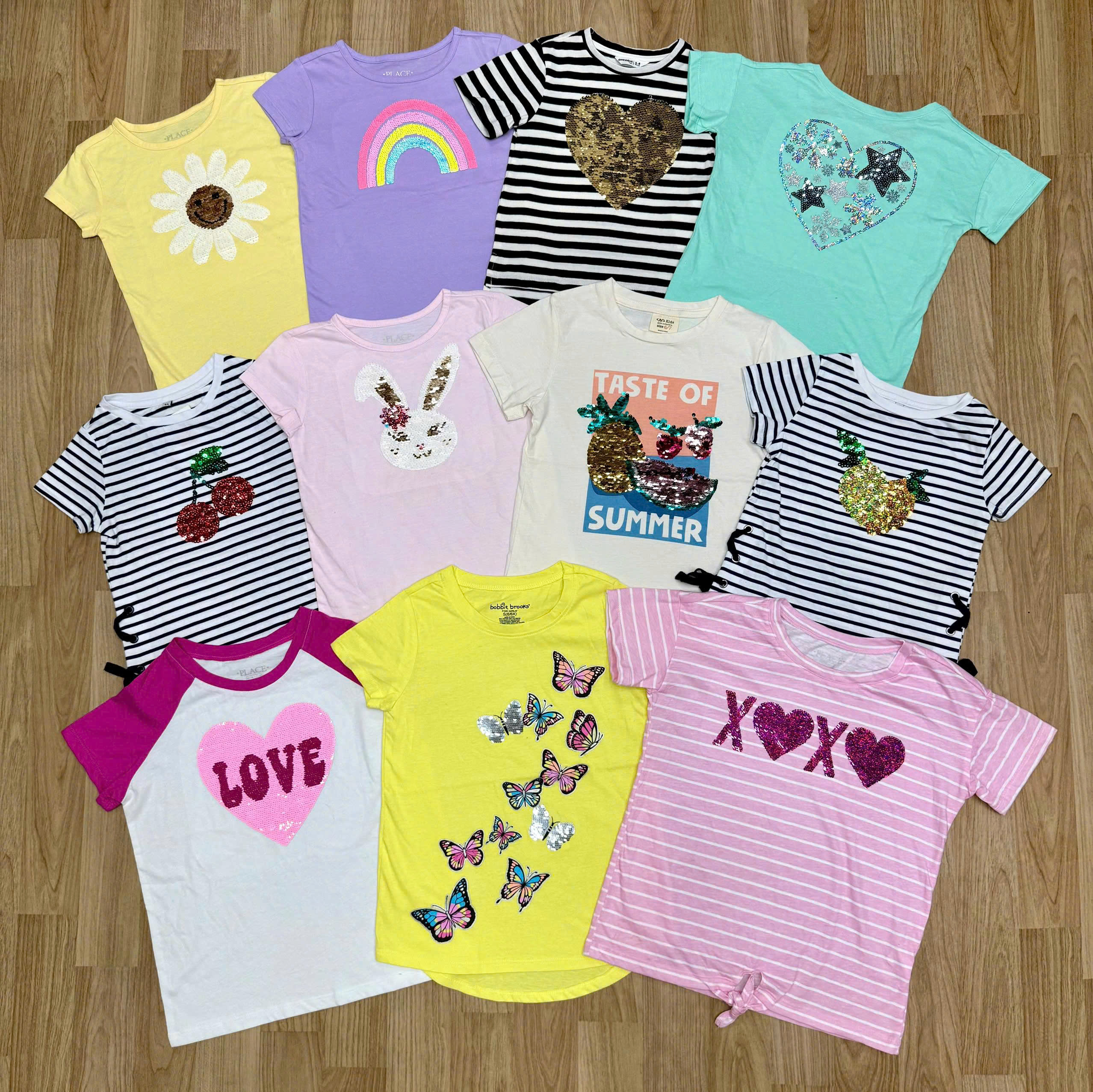 Áo thun TNBG kim sa Place và 1 số hiệu mix (Place 80%), size 4T - 16T, hàng VNXK